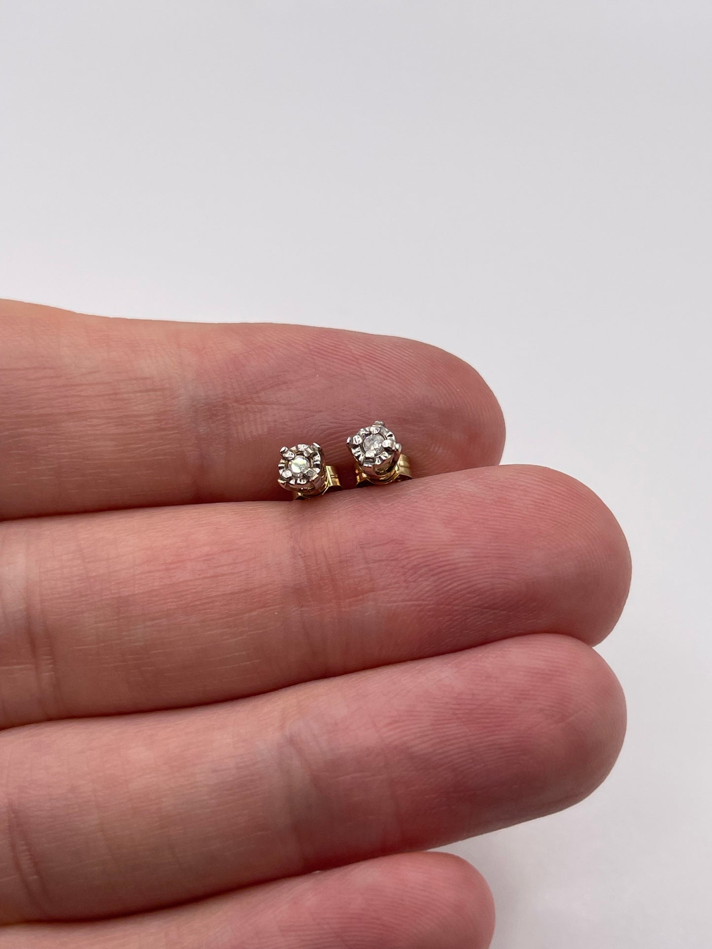 9ct gold diamond earrings