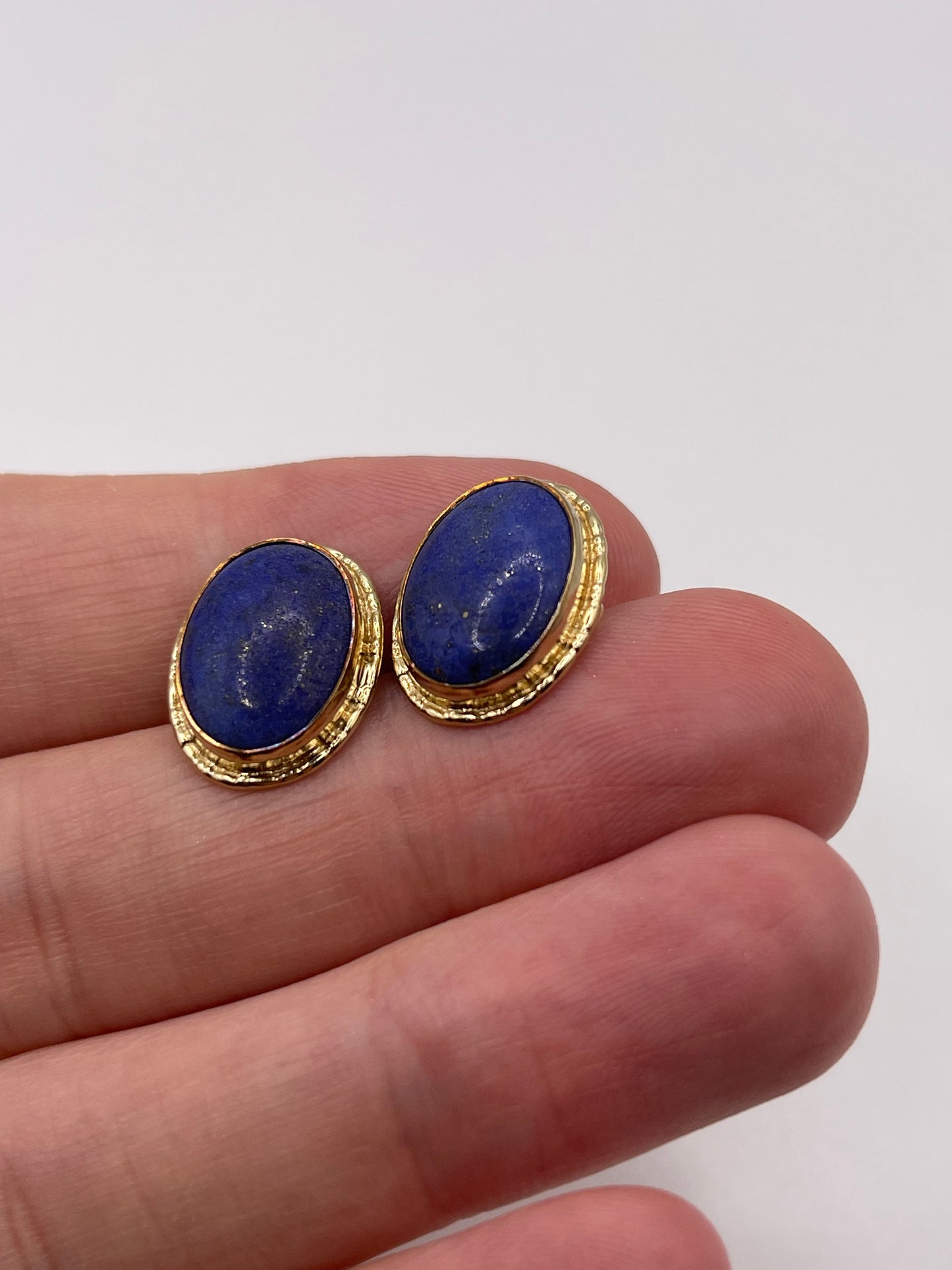 9ct gold lapis lazuli earrings
