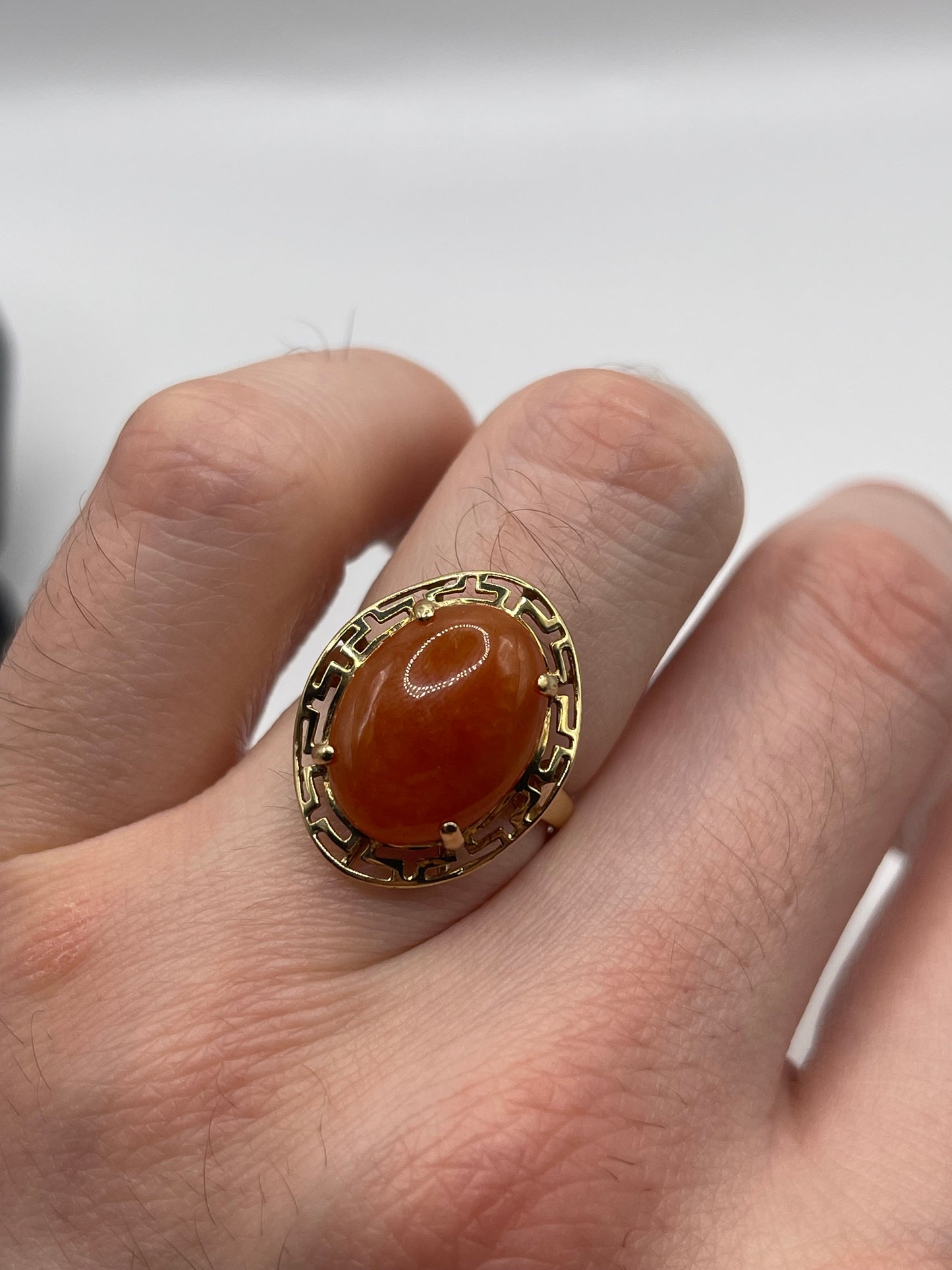 14ct gold jade ring