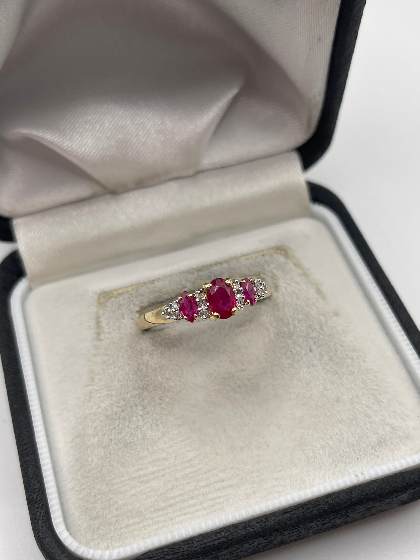 9ct gold ruby and diamond ring