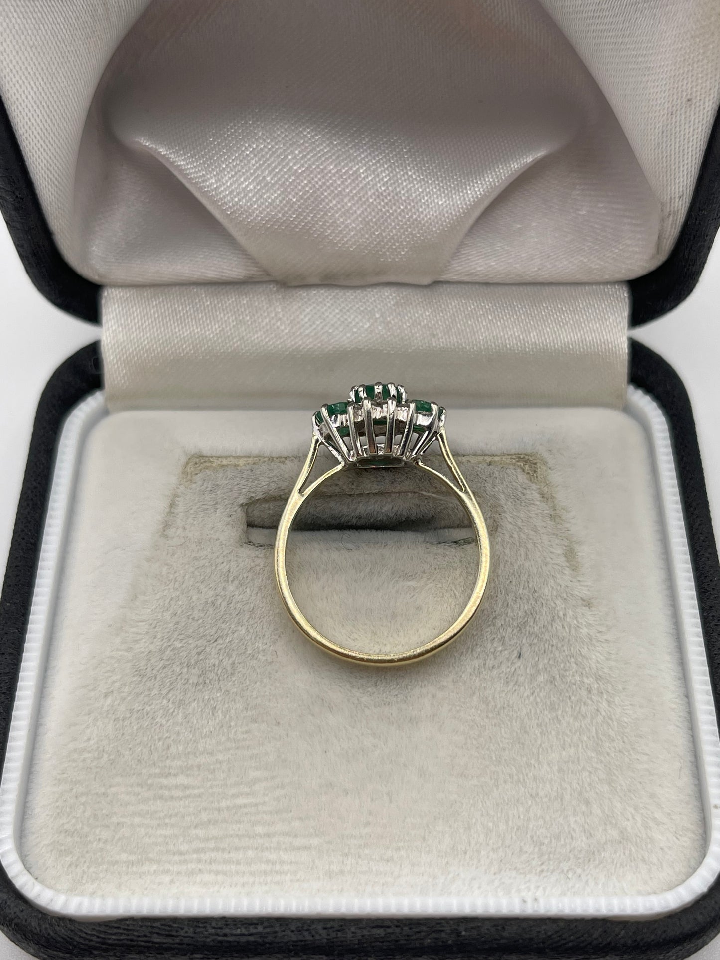 9ct gold emerald and diamond ring