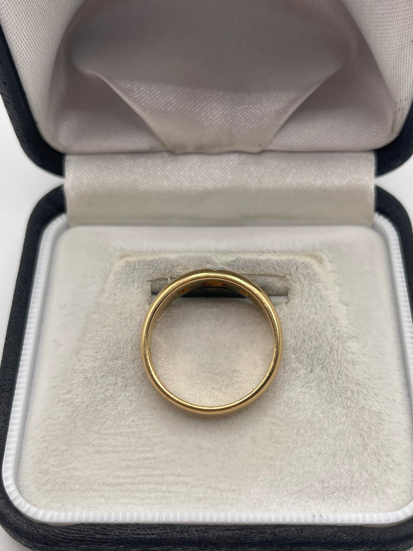 Antique 18ct gold opal and diamond gypsy ring