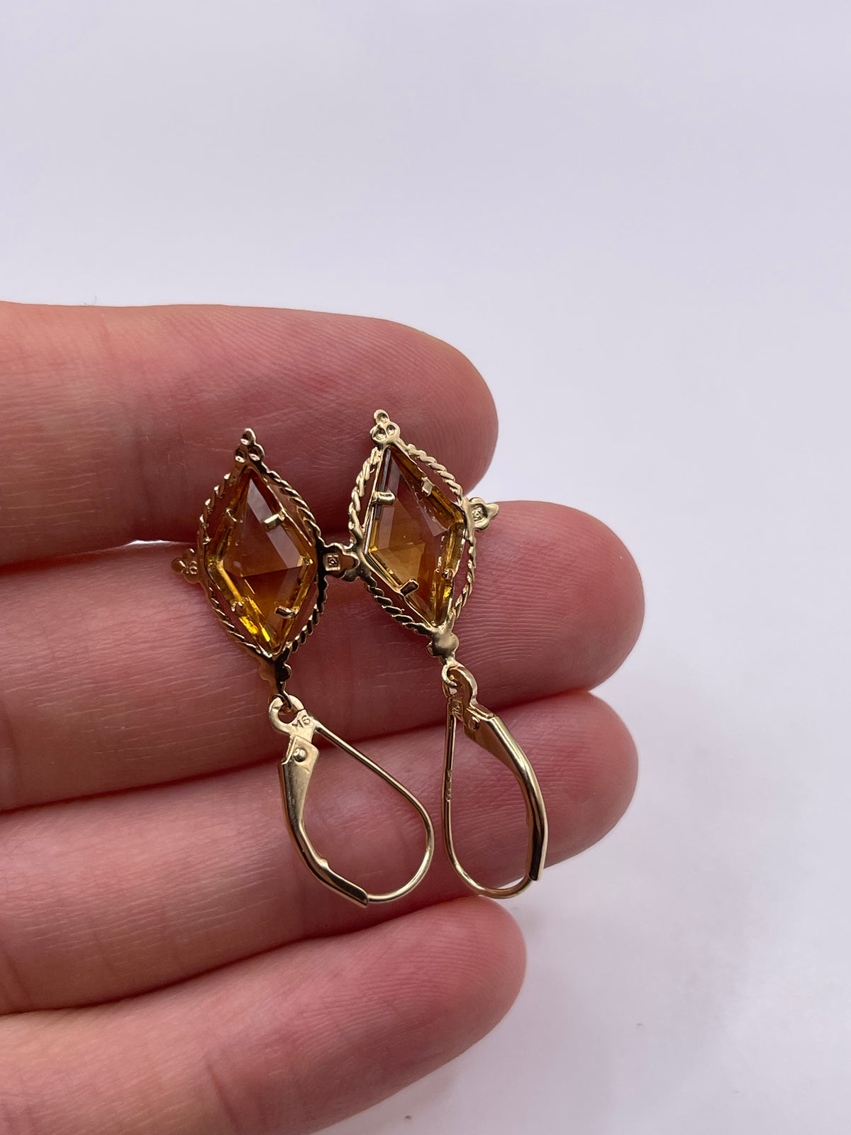 9ct gold citrine earrings