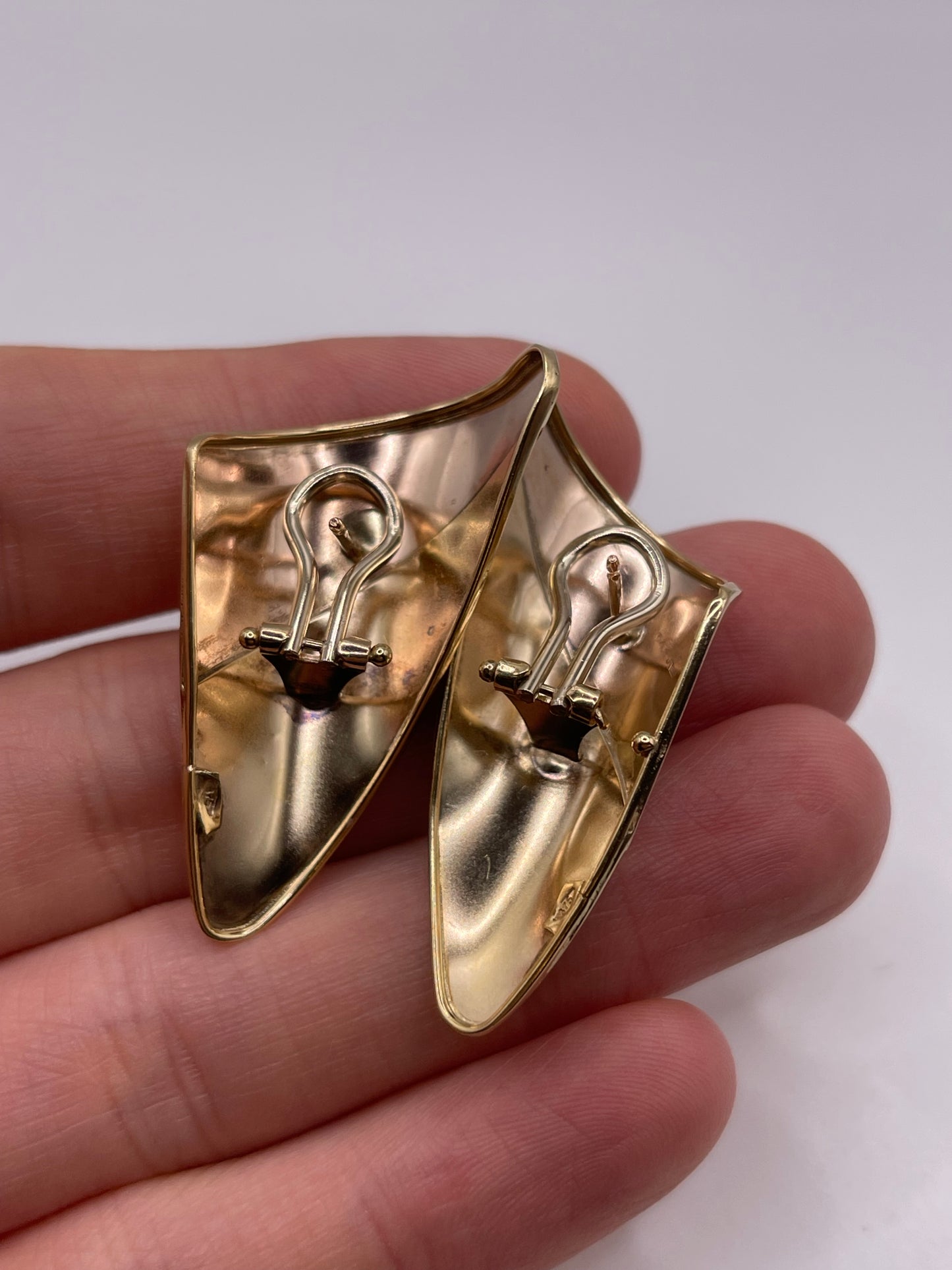 9ct two tone gold earrings