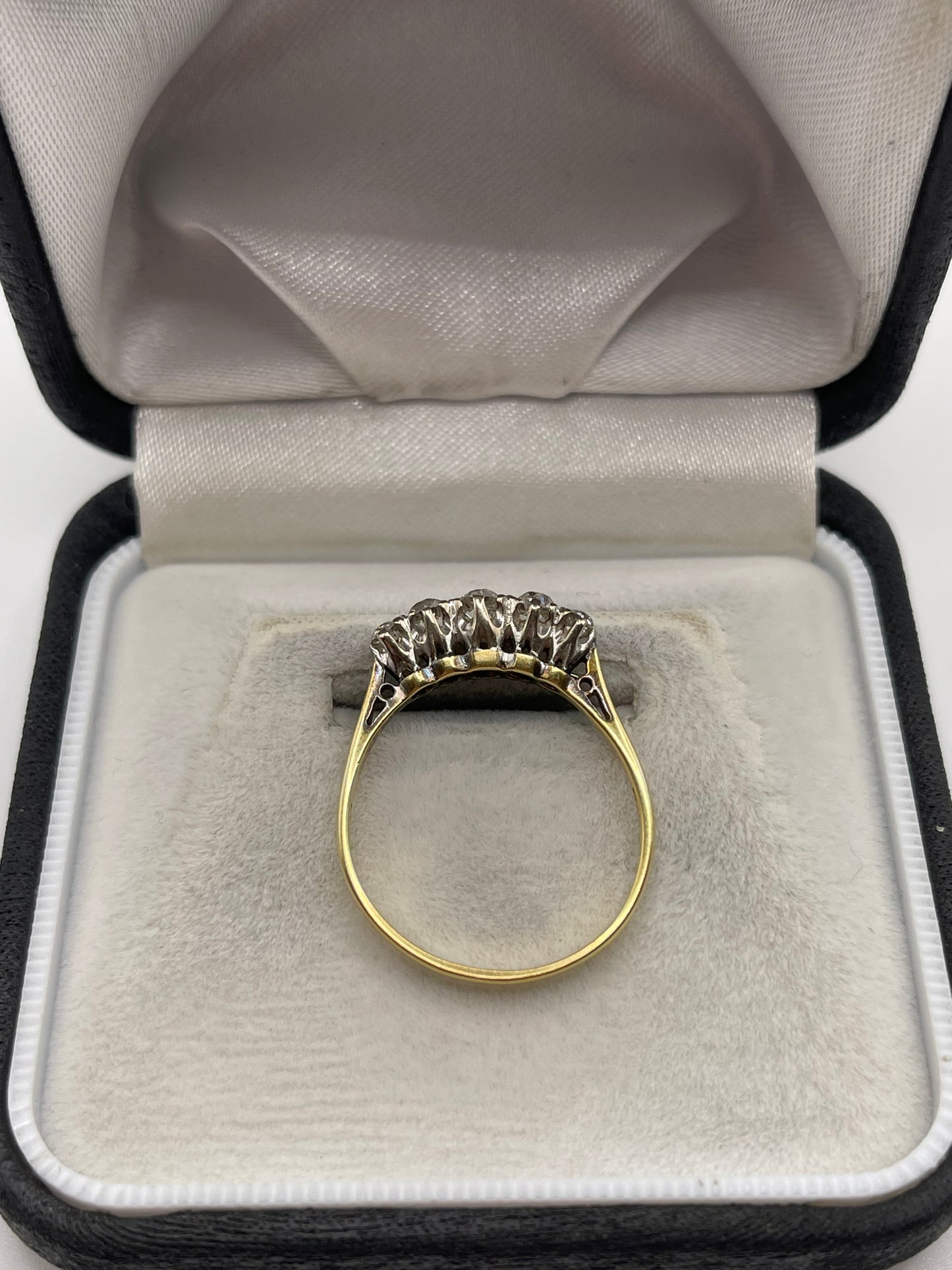 18ct gold 75 point old cut diamond ring