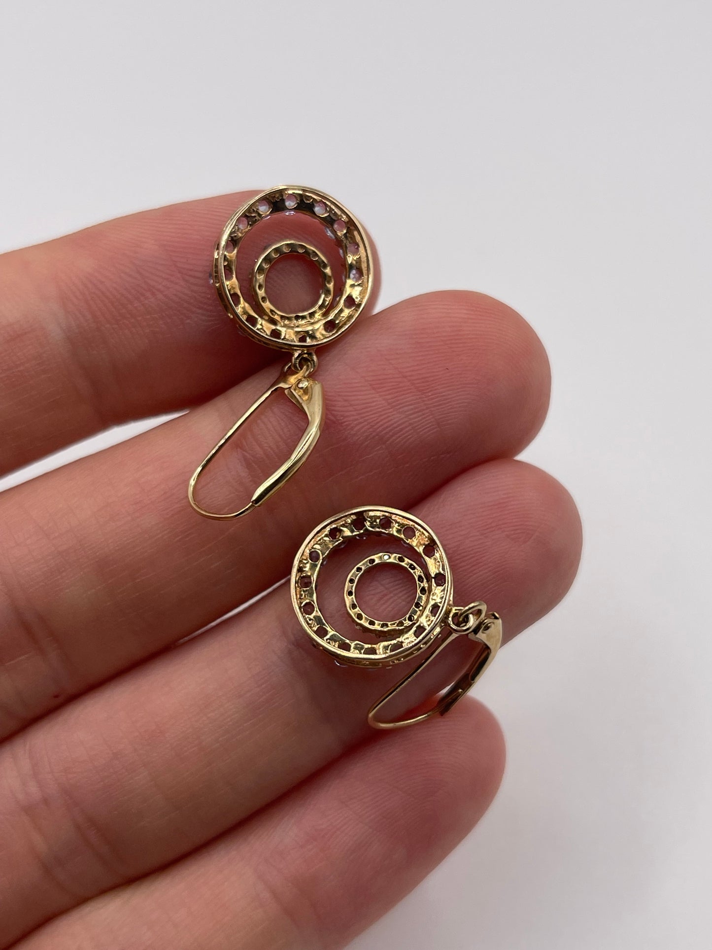 9ct gold tanzanite and diamond earrings