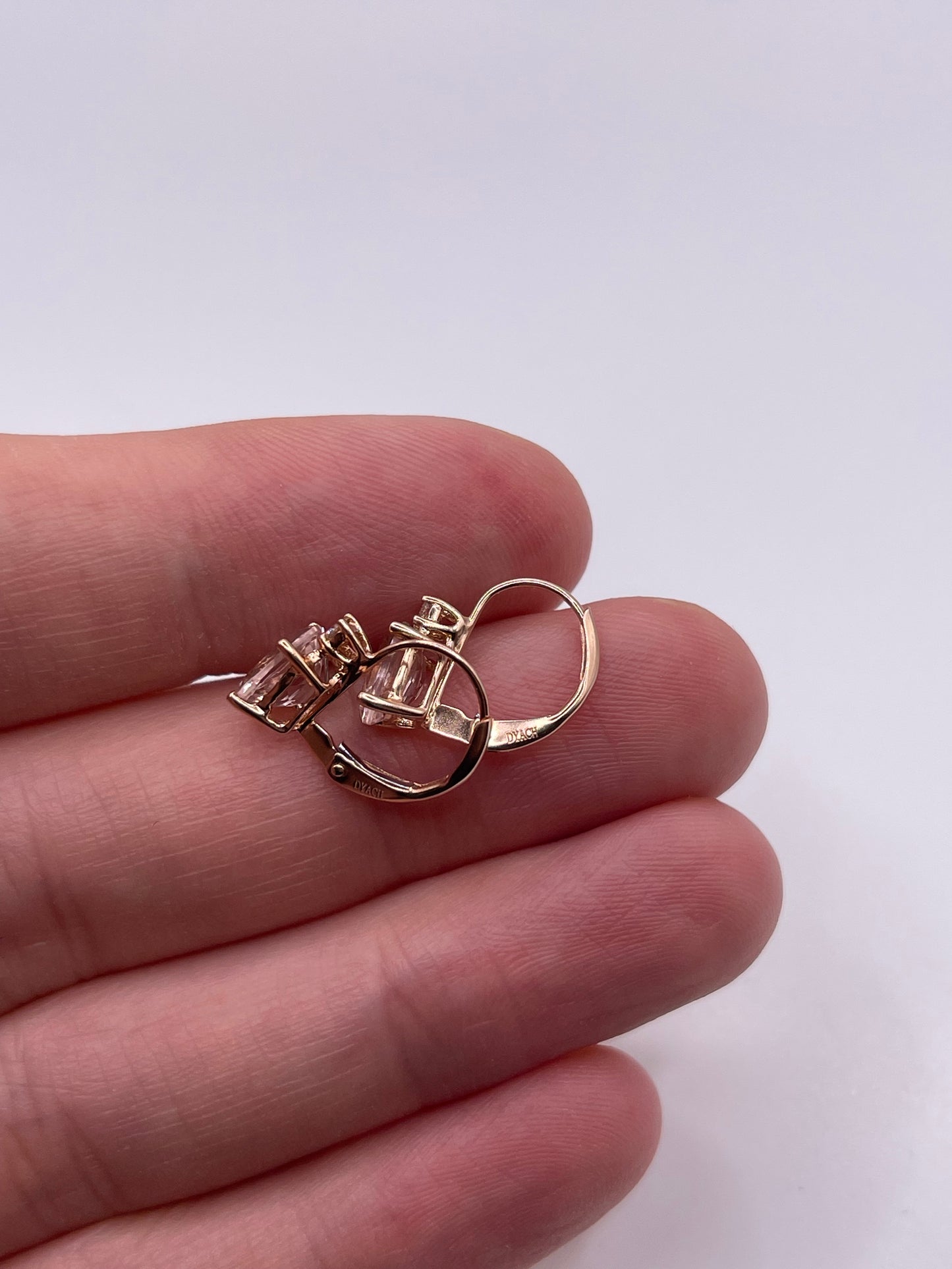 9ct rose gold morganite and diamond earrings