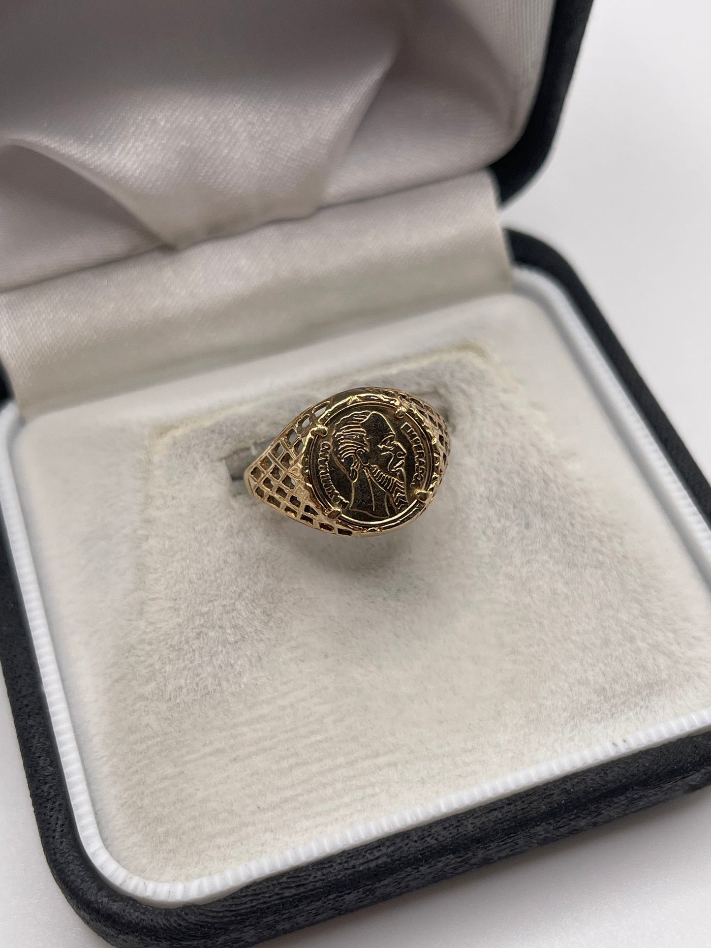 9ct gold coin ring