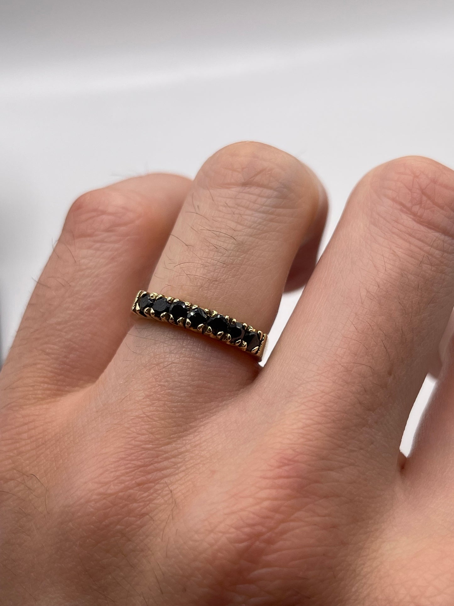 9ct gold black diamond ring