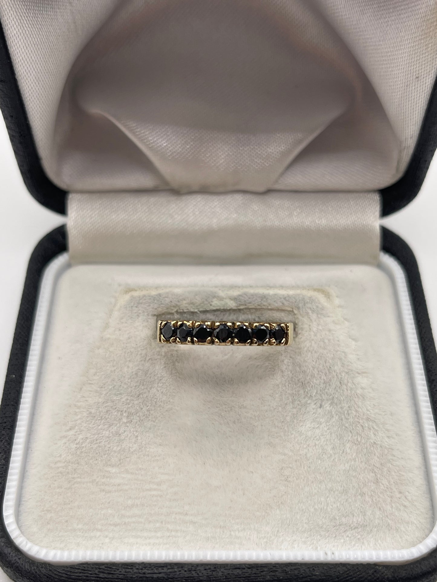9ct gold black diamond ring