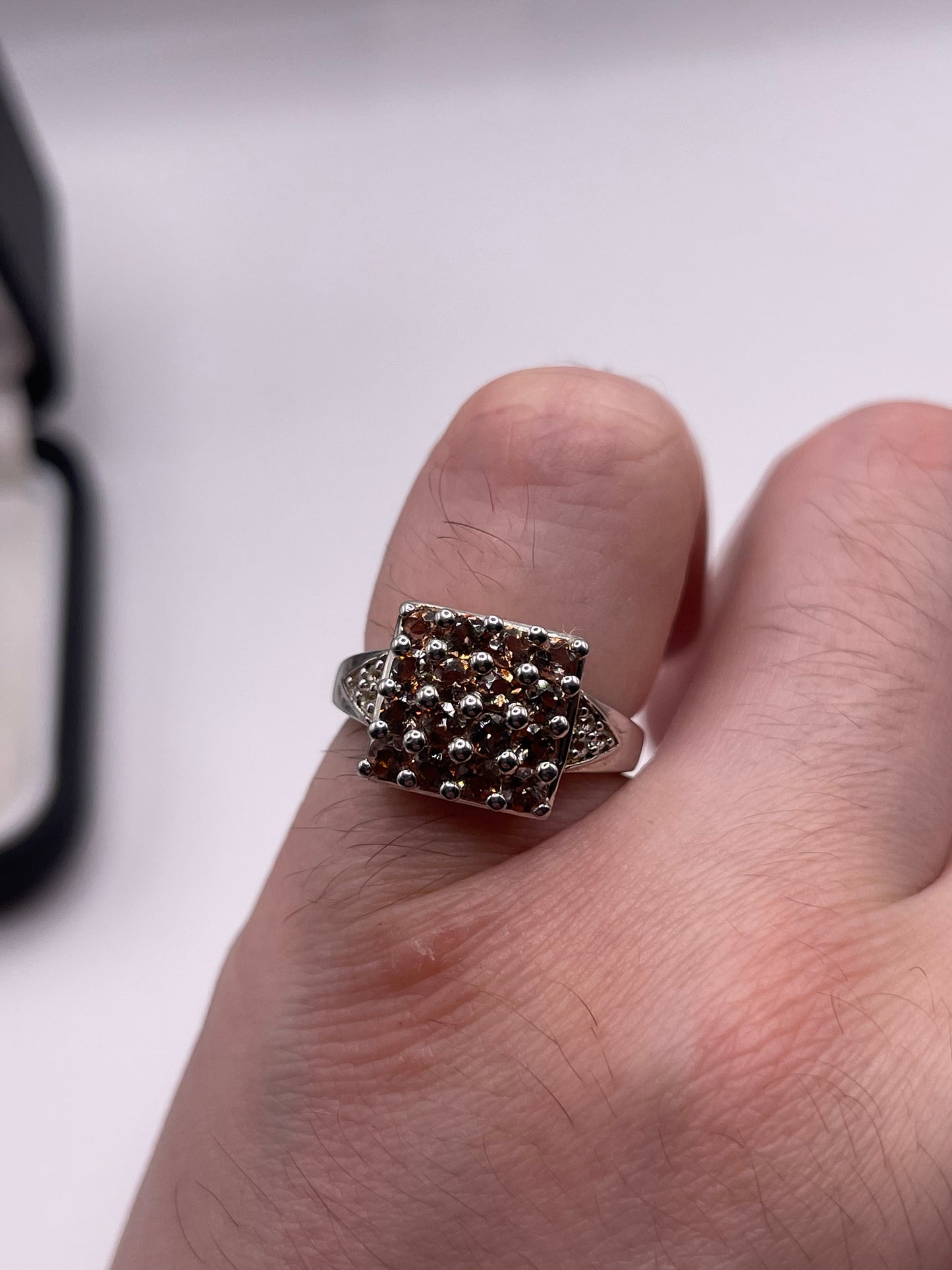 Silver gemstone ring