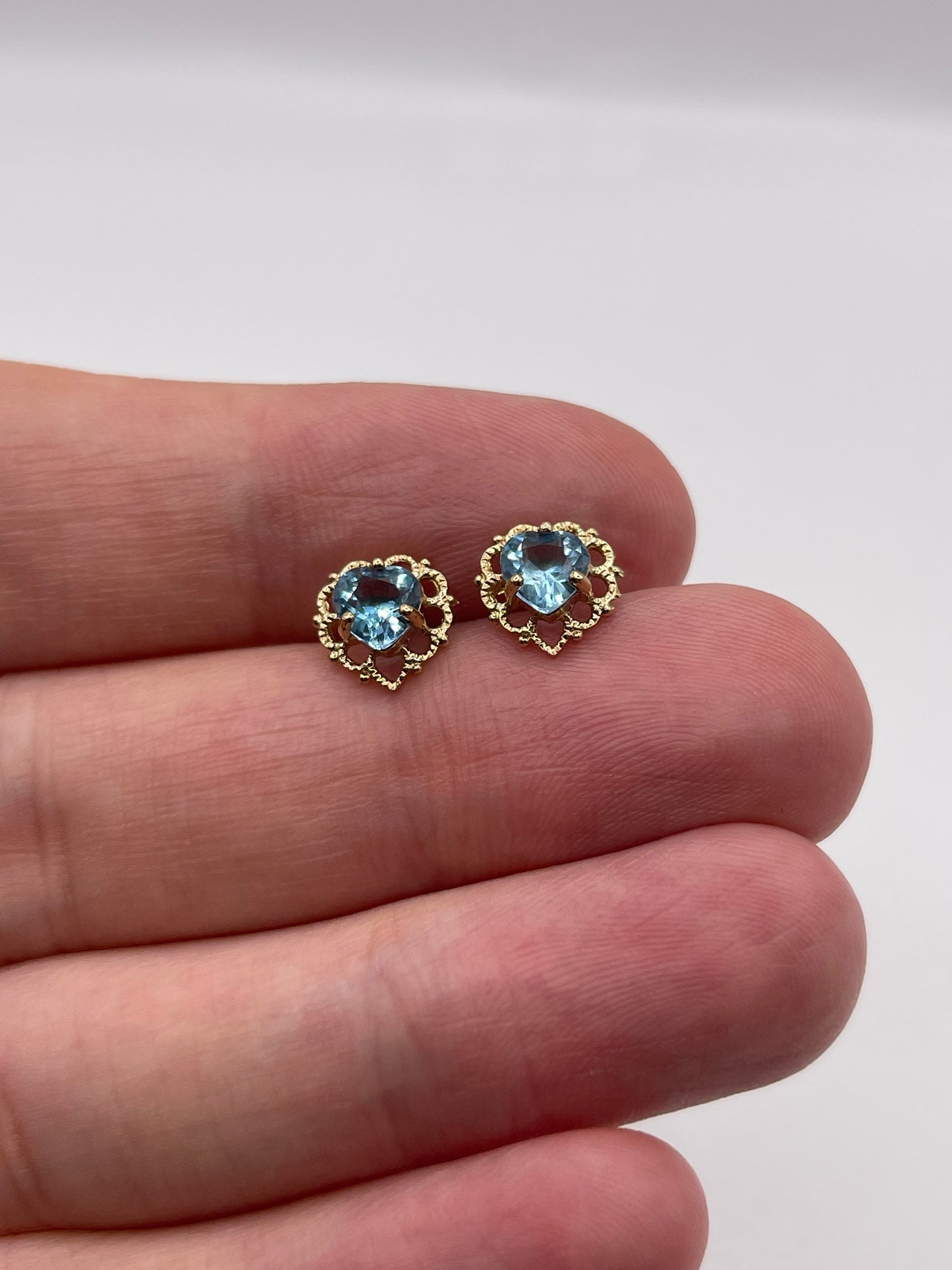 9ct gold blue topaz earrings
