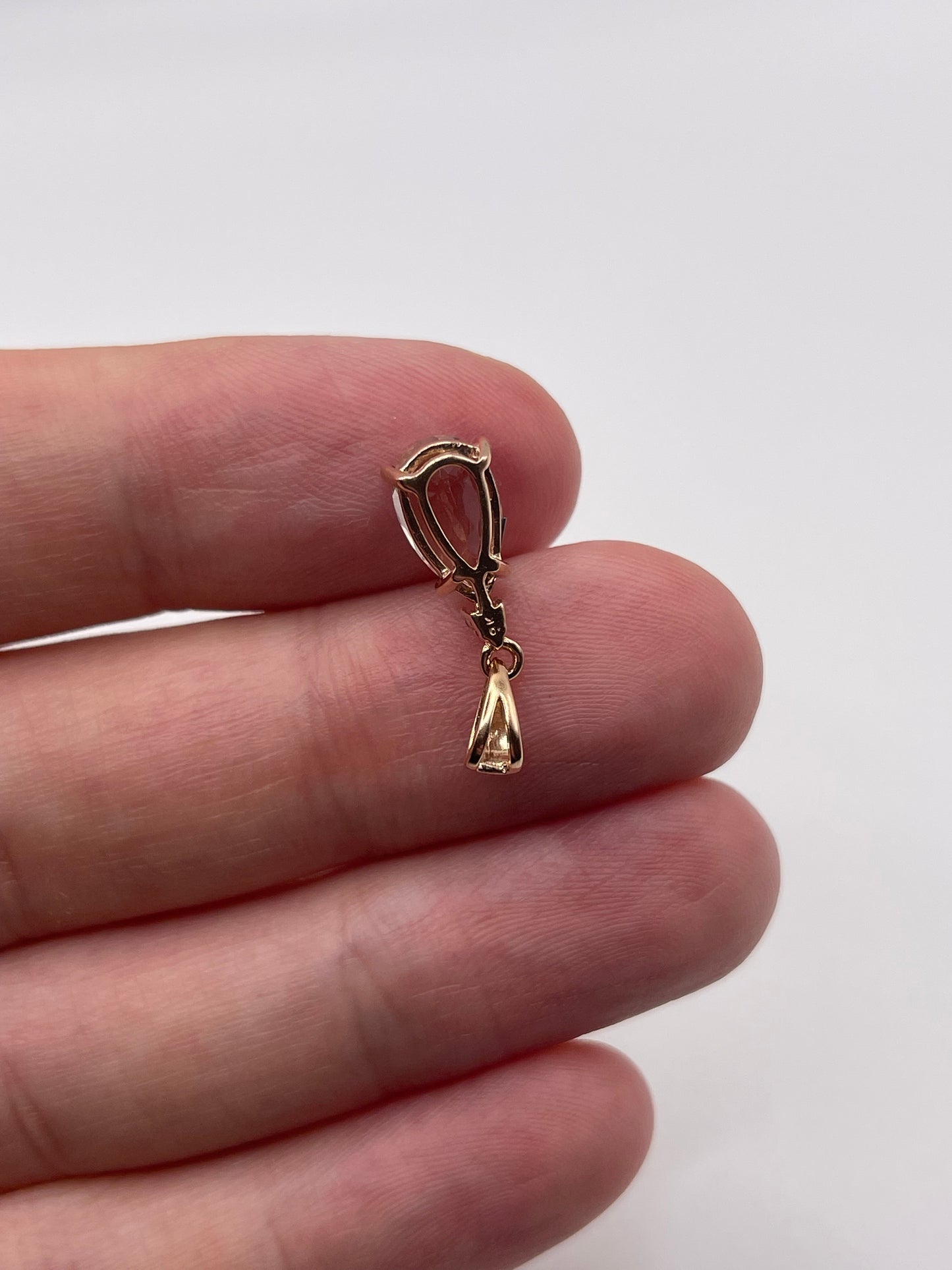 9ct rose gold morganite and diamond pendant