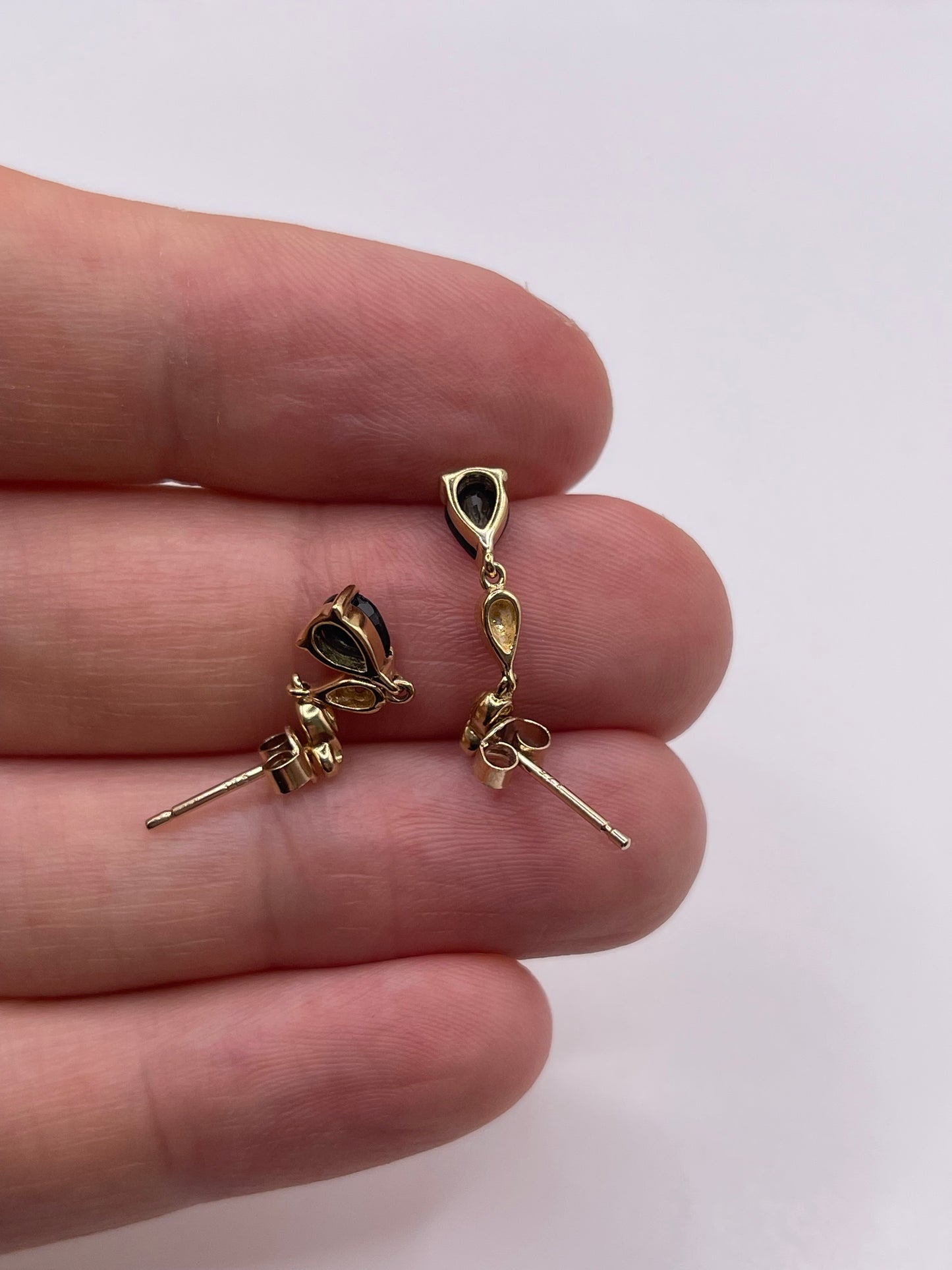 9ct gold sapphire and diamond earrings