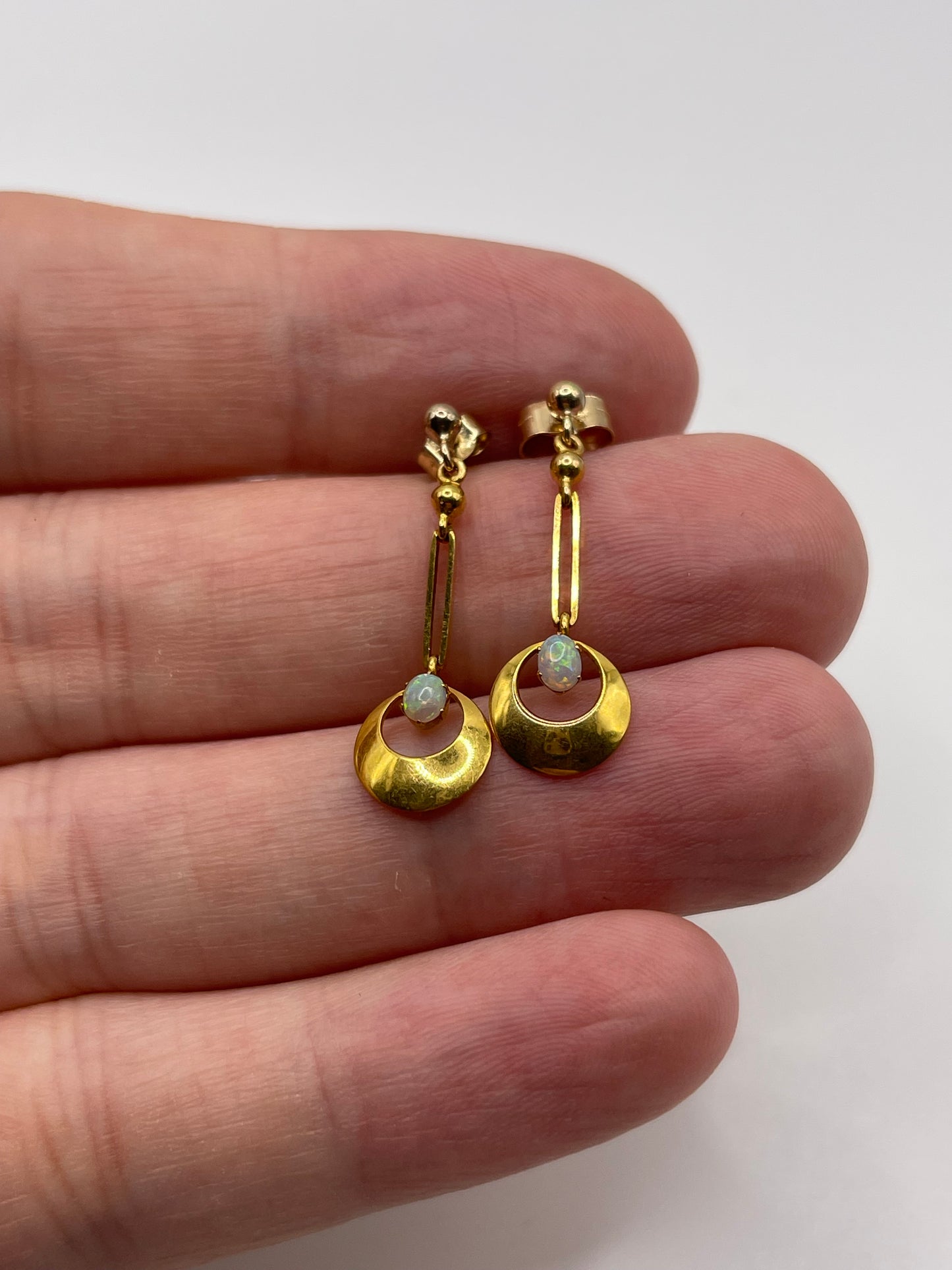 9ct gold opal earrings