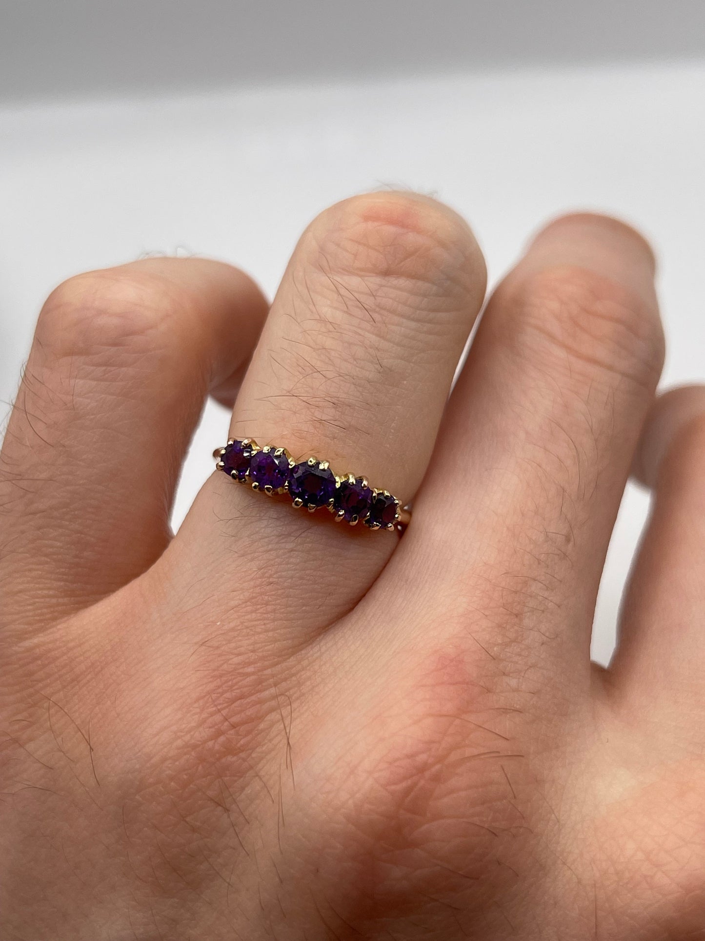 9ct rose gold amethyst ring