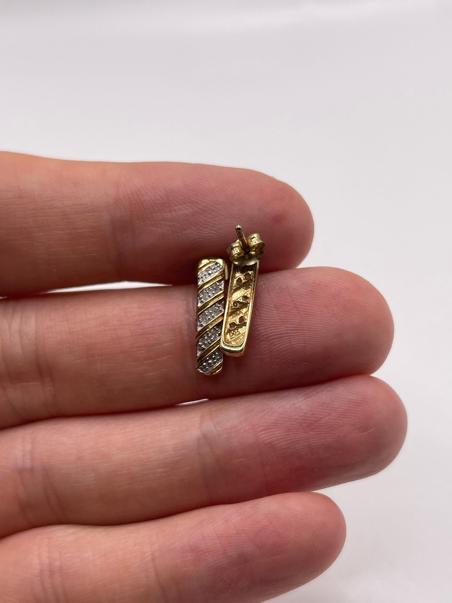 9ct gold diamond earrings