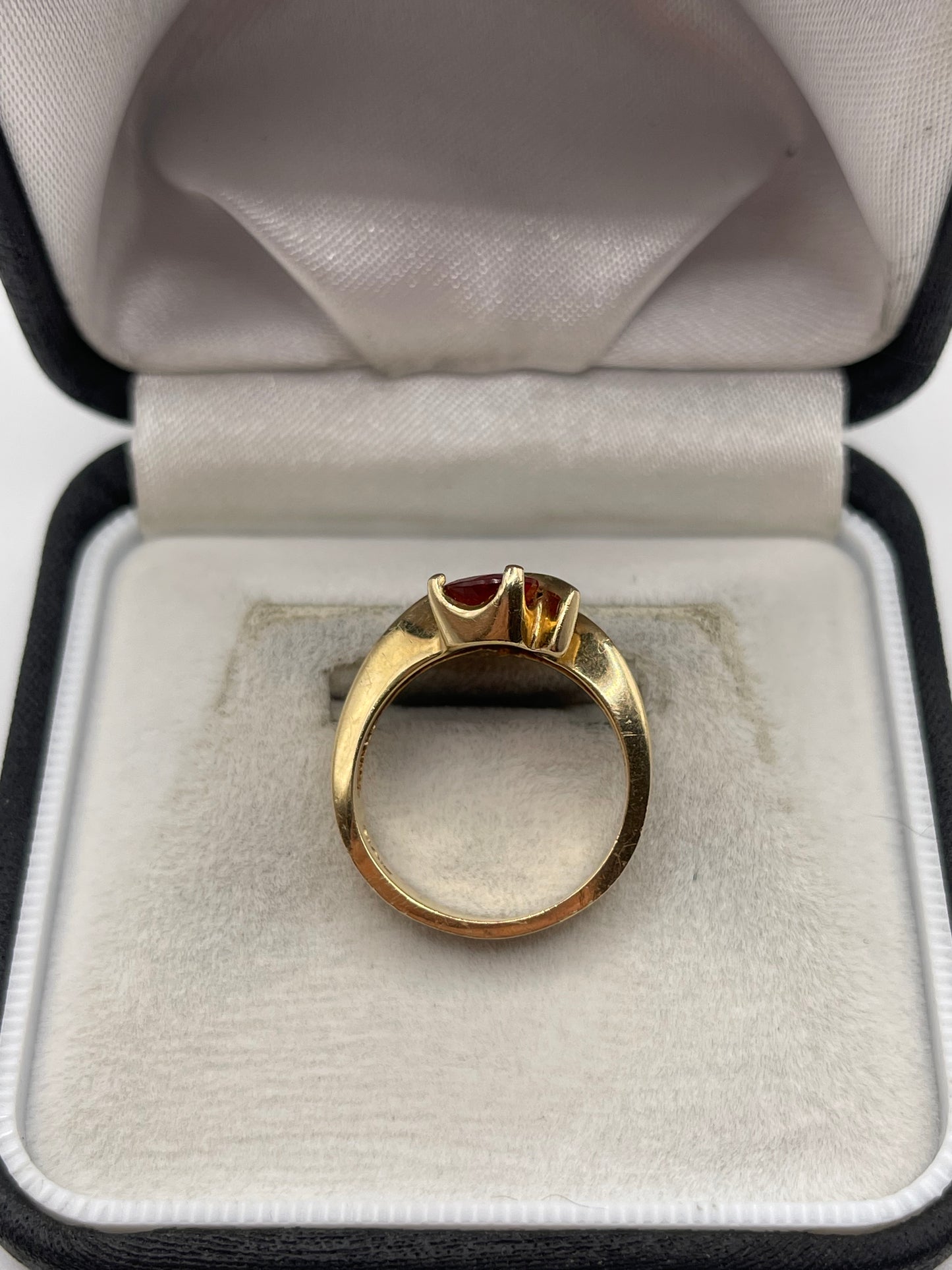 14ct gold fire opal and diamond ring