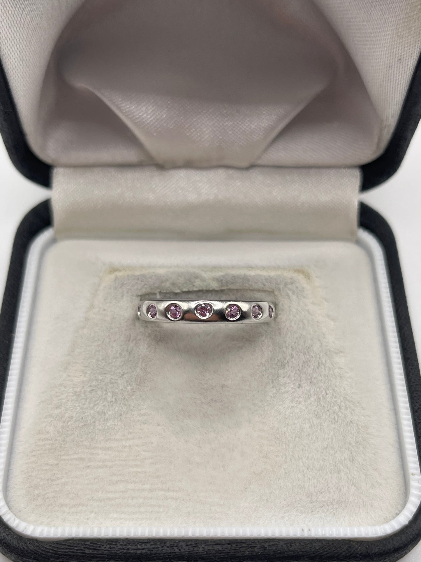 9ct white gold pink topaz ring