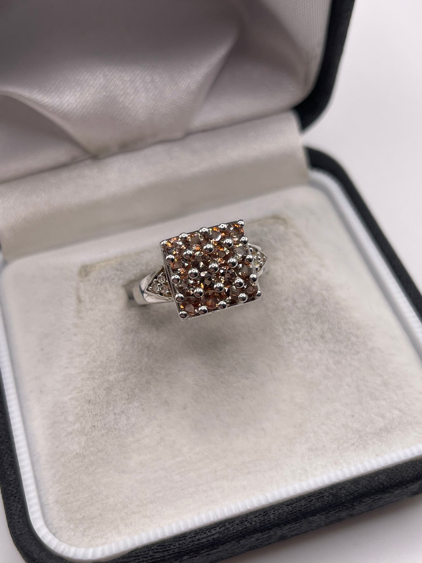 Silver gemstone ring
