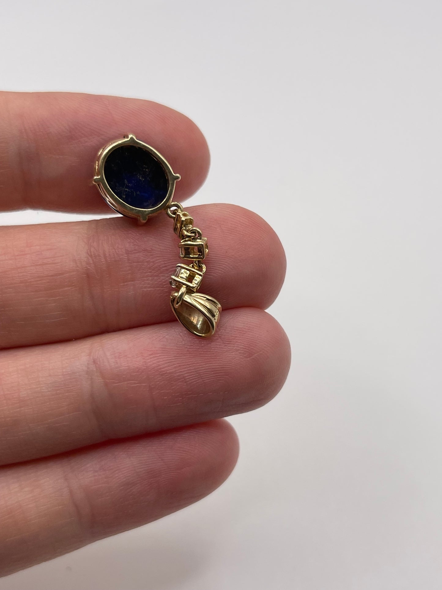 9ct gold lapis lazuli and topaz pendant