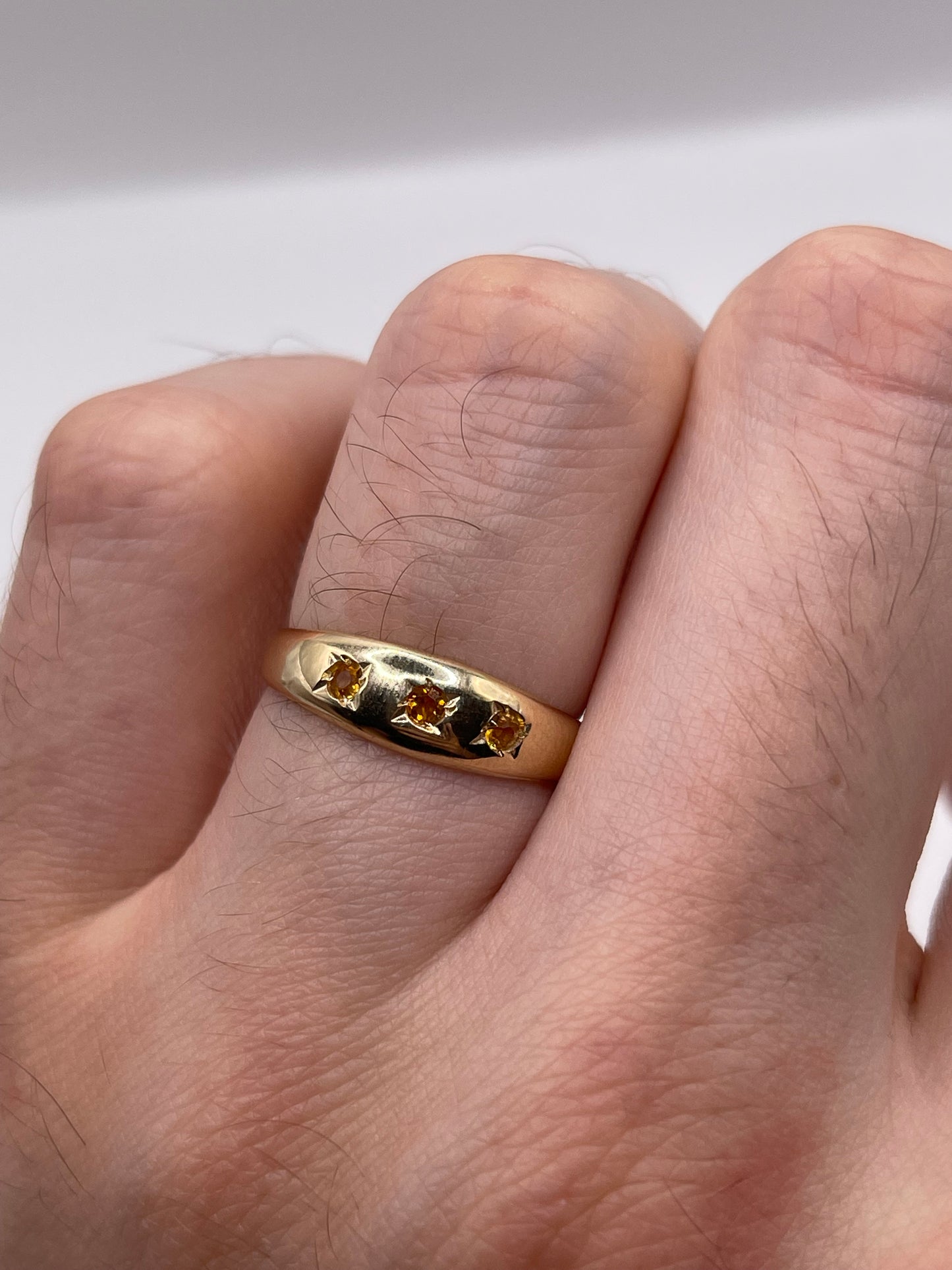 9ct gold citrine gypsy ring