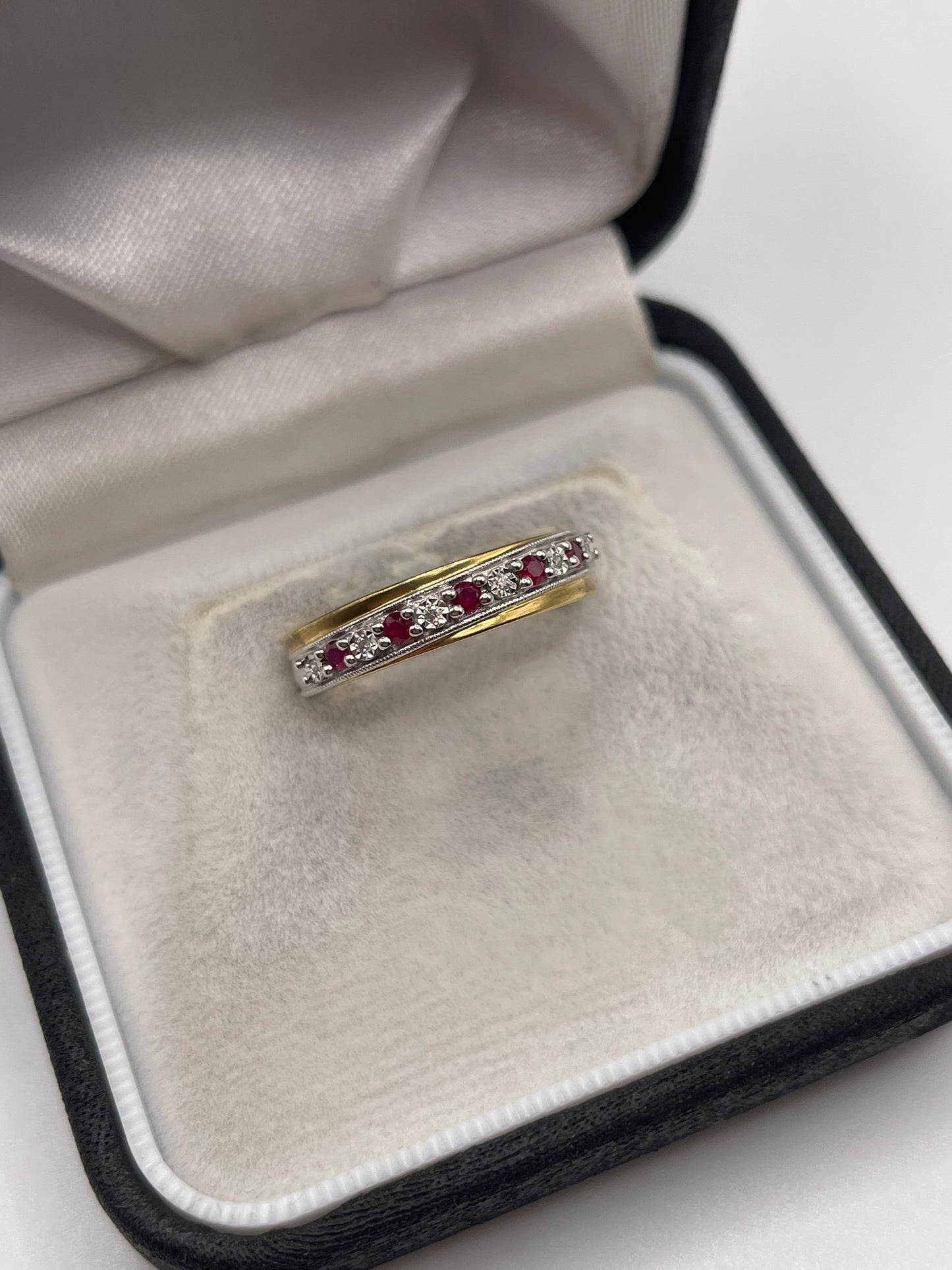 9ct gold ruby and diamond ring