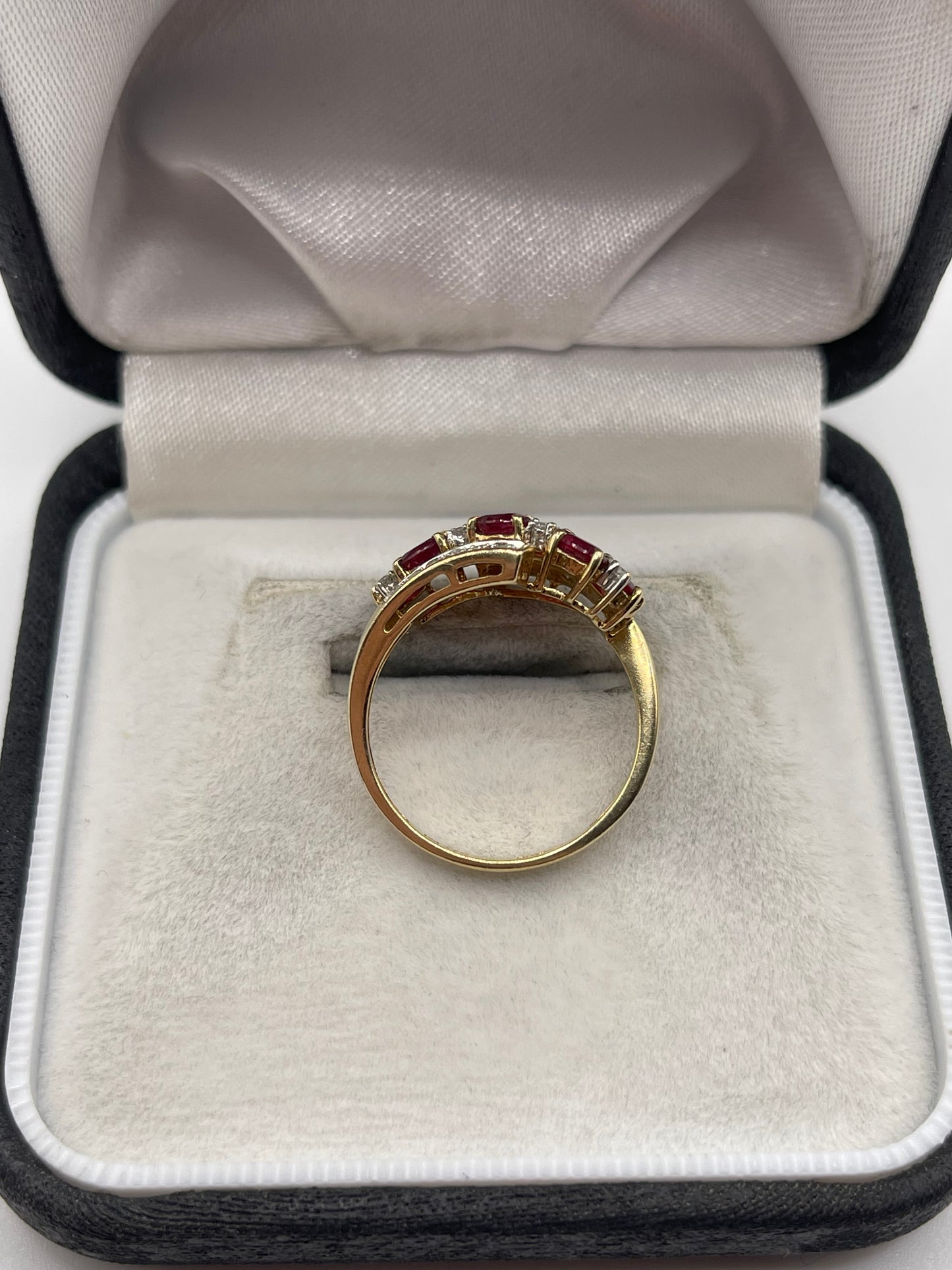 9ct gold ruby and diamond ring