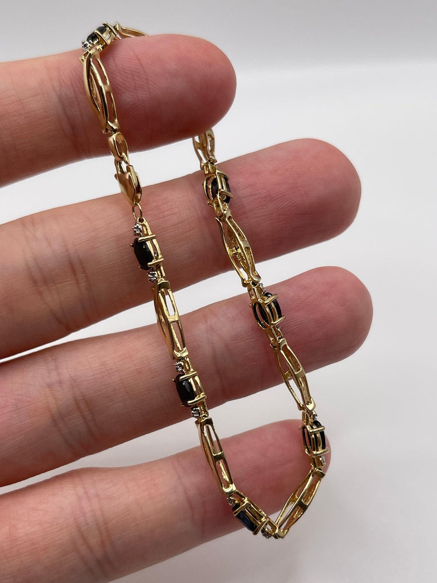 9ct gold sapphire and diamond bracelet