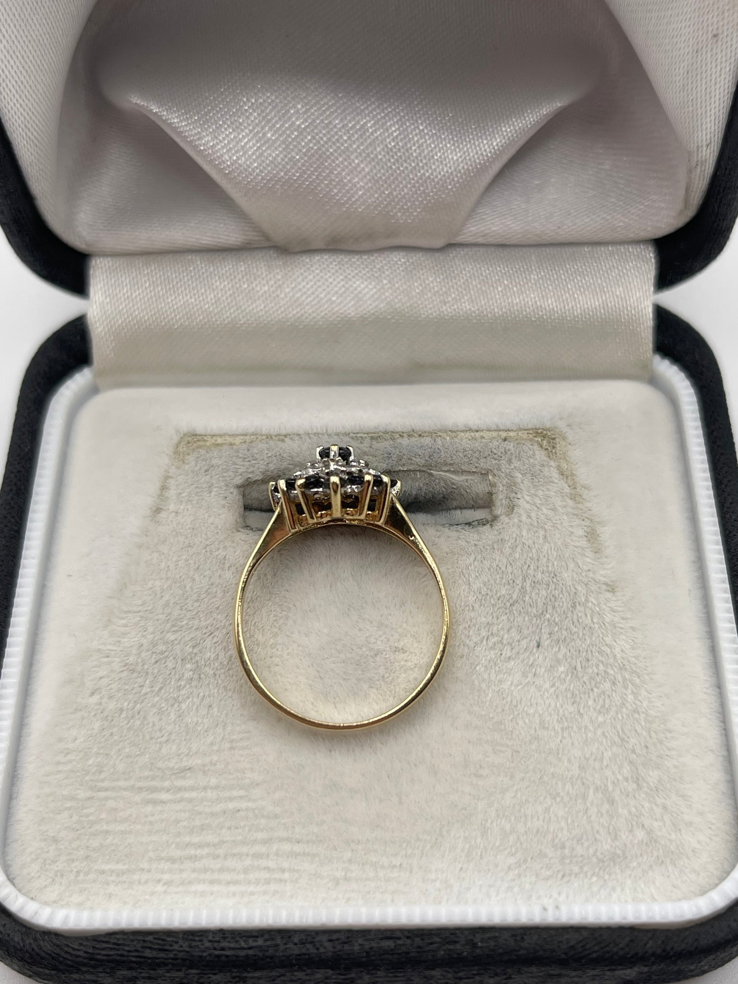 9ct gold sapphire and diamond heart ring