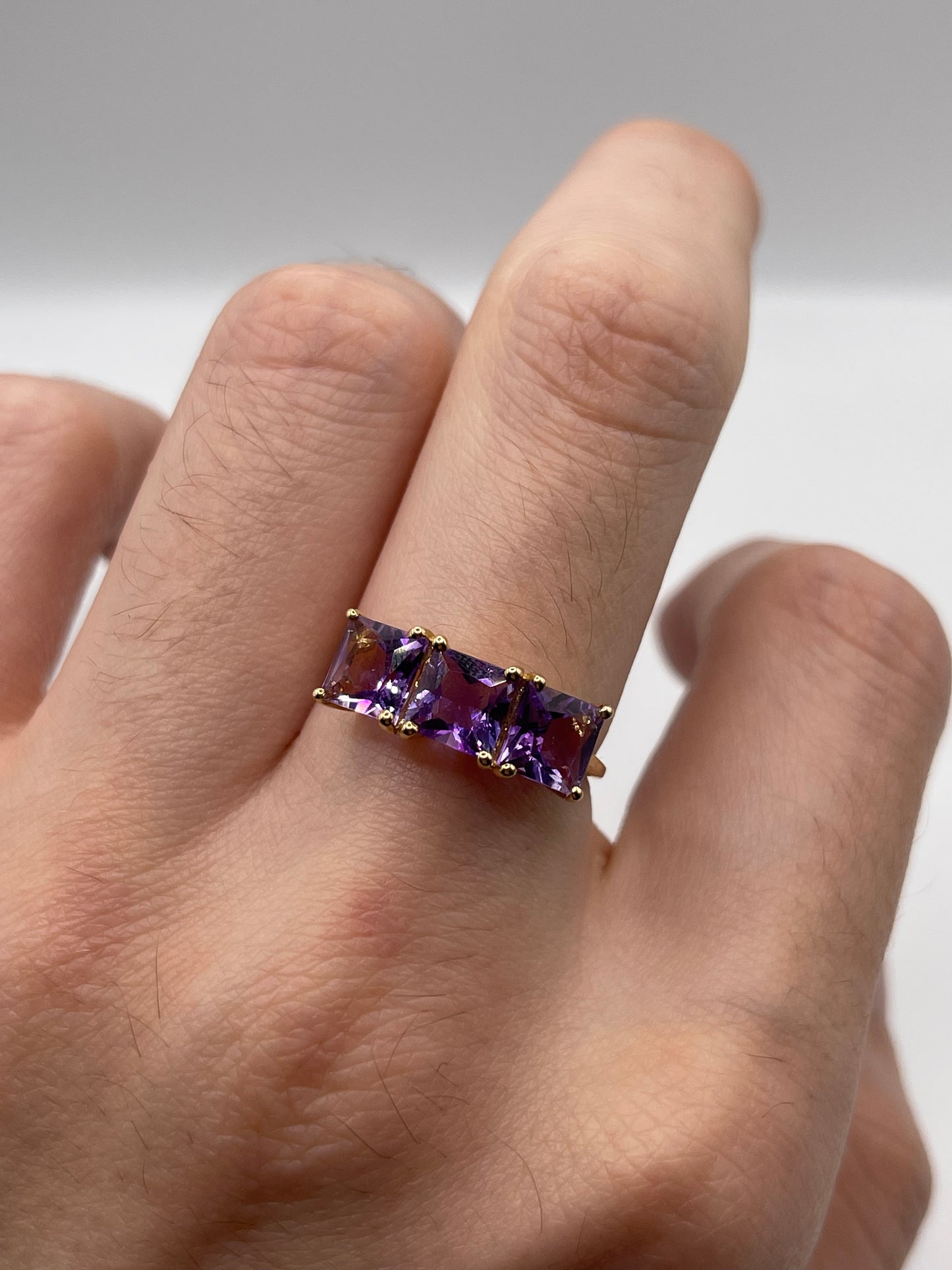 9ct gold amethyst ring