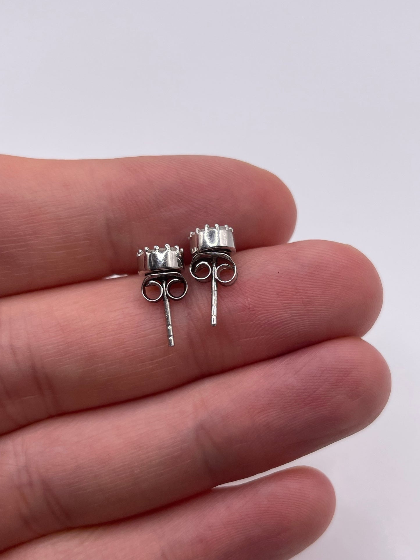 Silver diamond earrings