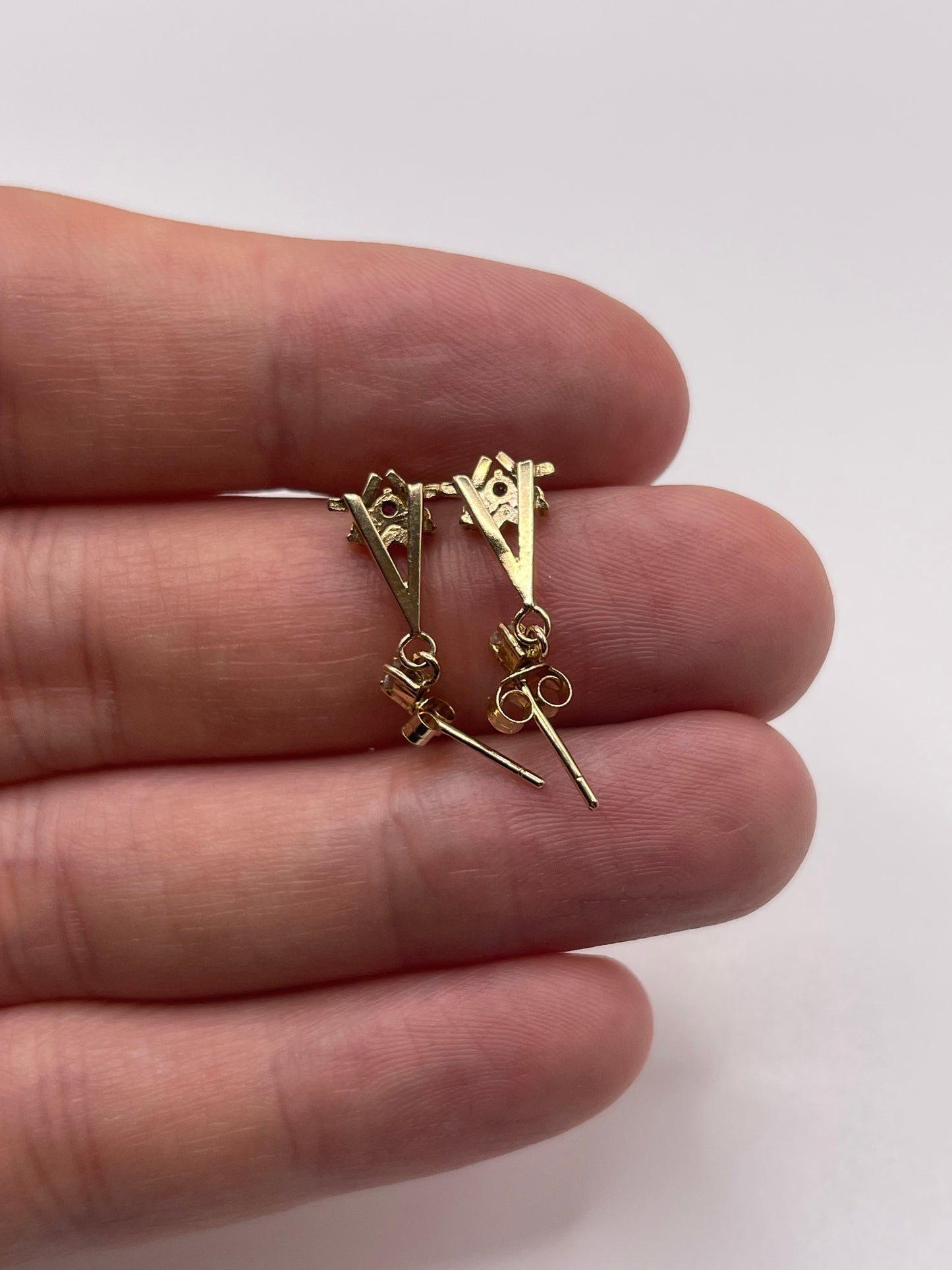 9ct gold ruby and diamond earrings