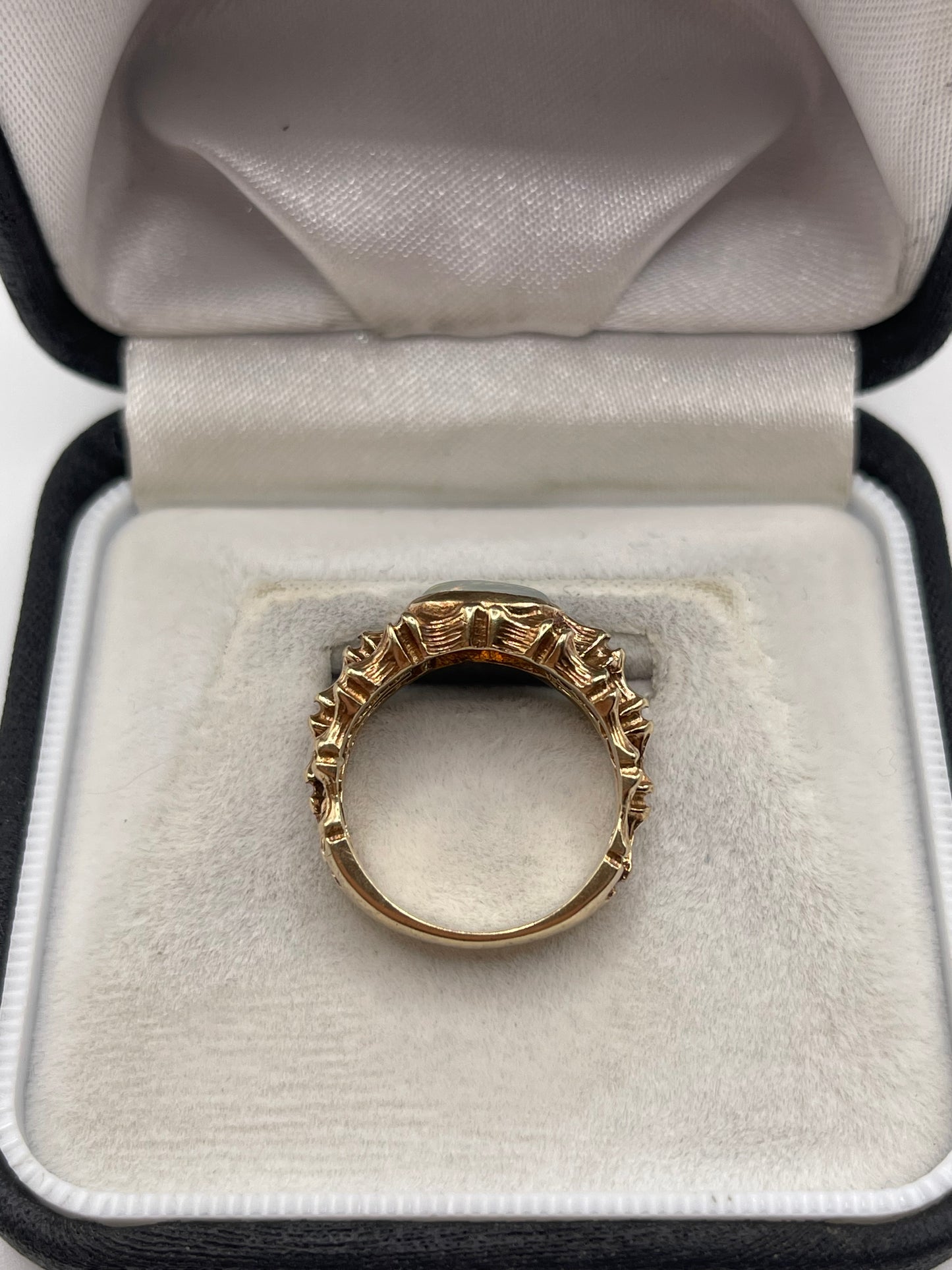 9ct gold opal bamboo ring