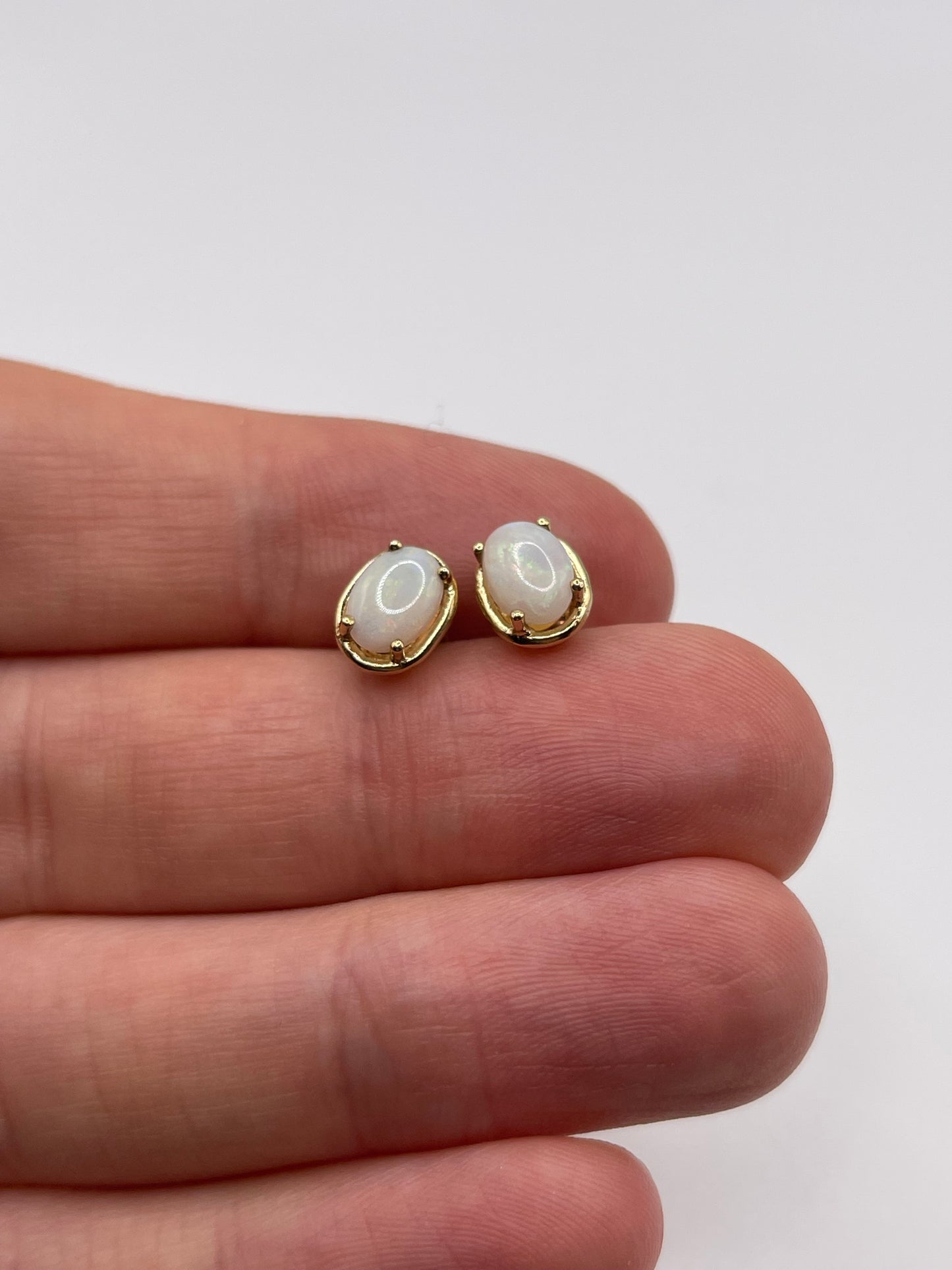 9ct gold opal earrings
