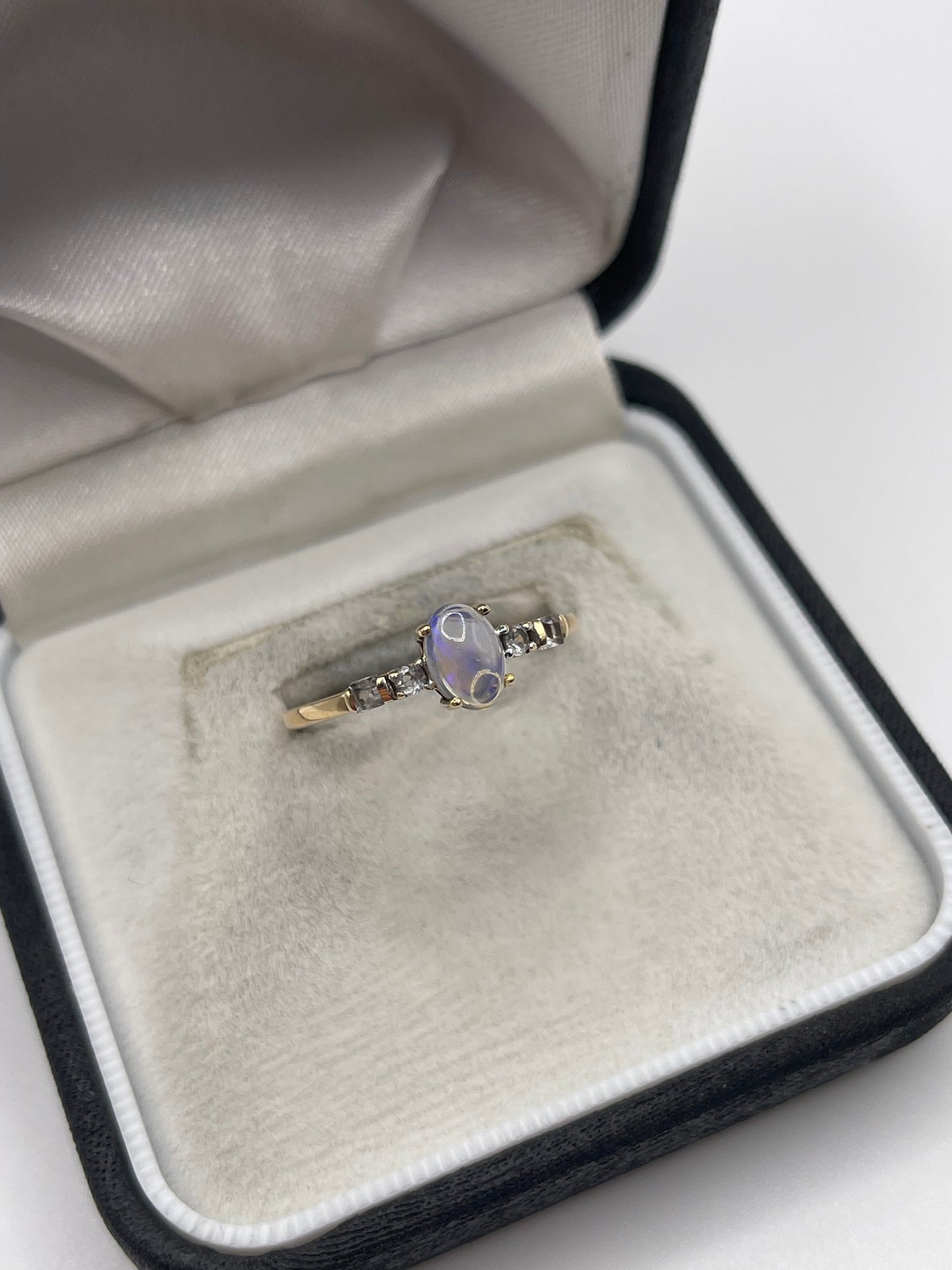 9ct gold opal and topaz ring