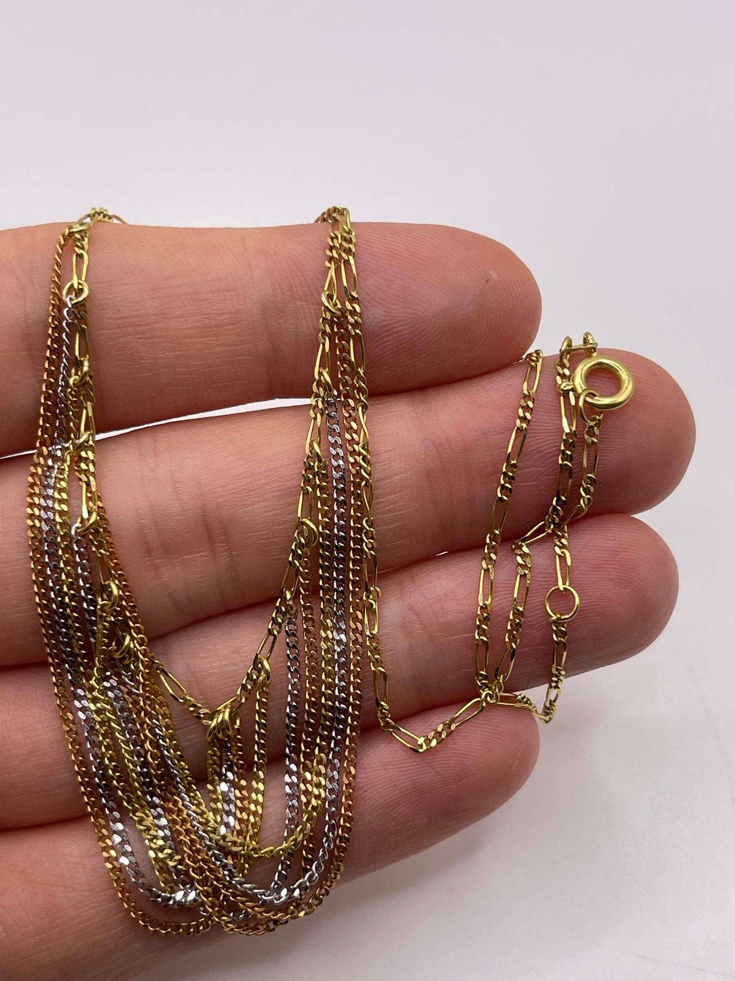 9ct tri gold necklace