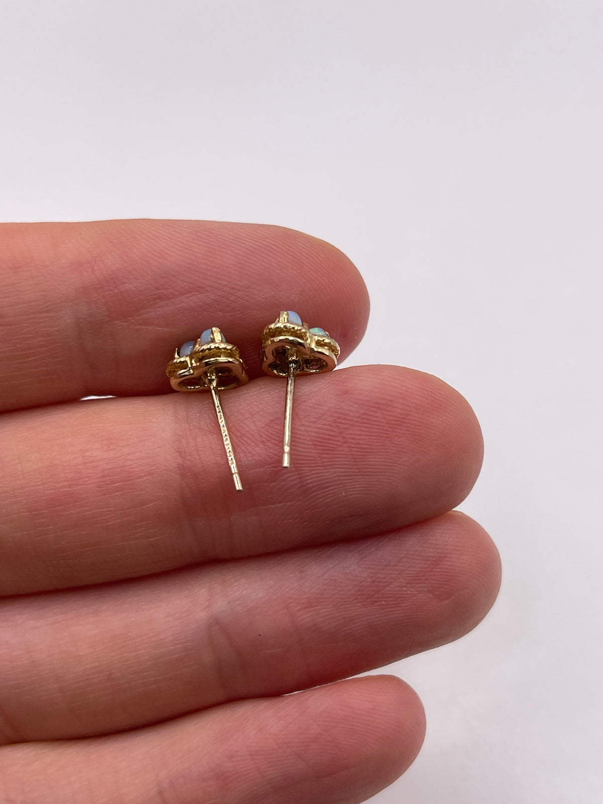 9ct gold opal earrings