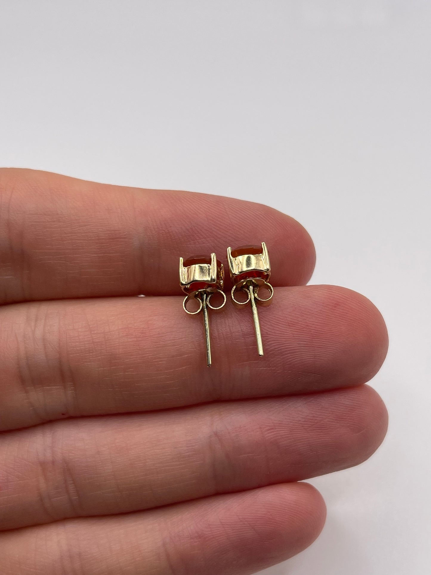 14ct gold fire opal earrings