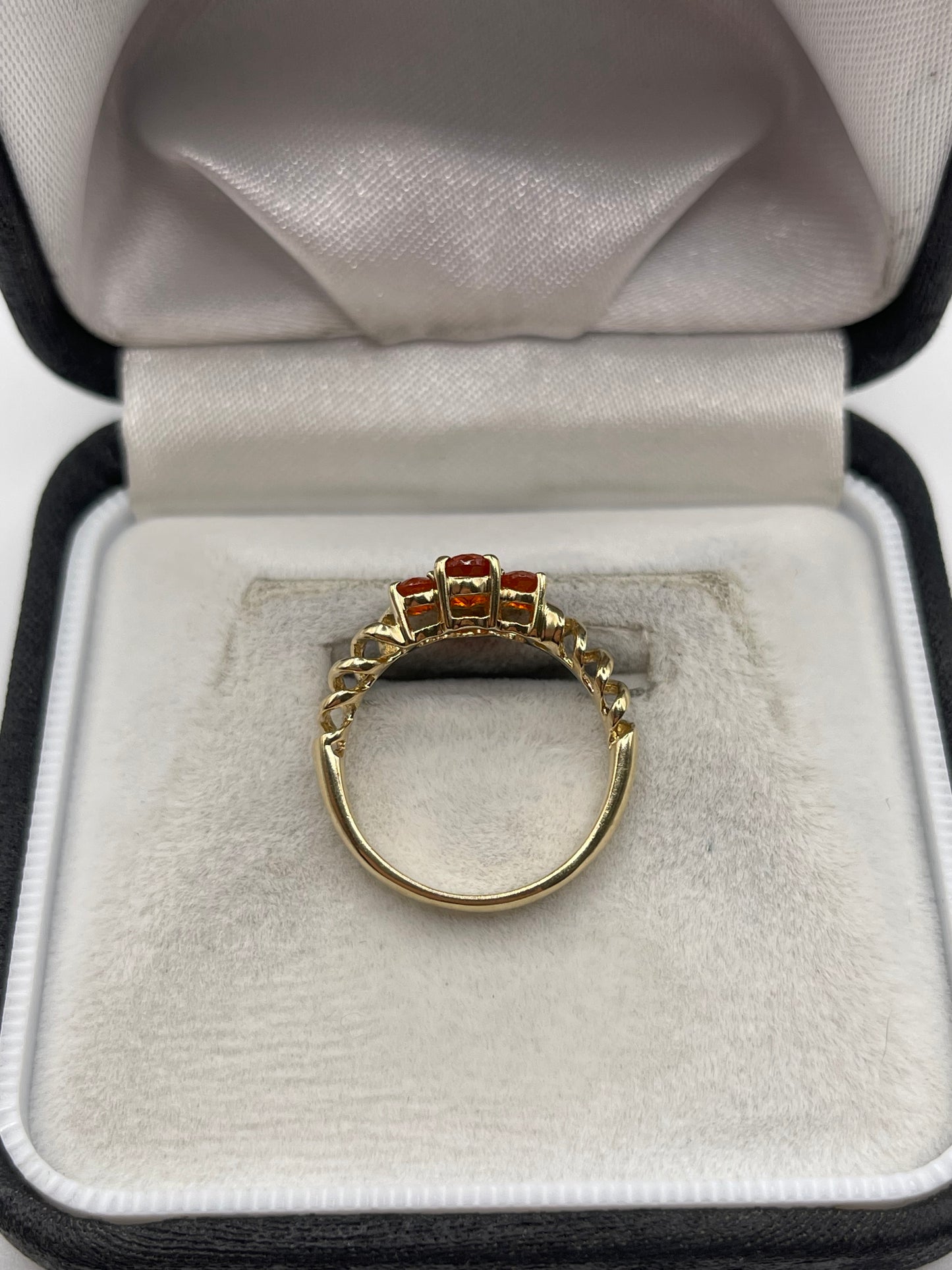 9ct gold fire opal ring