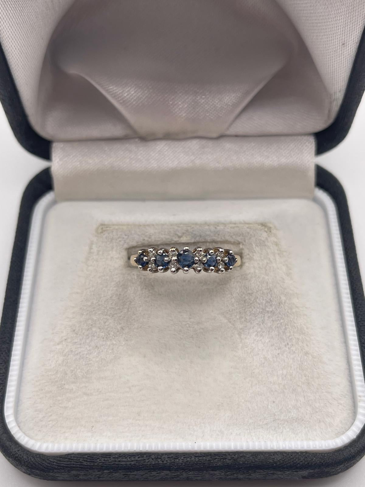 9ct gold sapphire and diamond ring