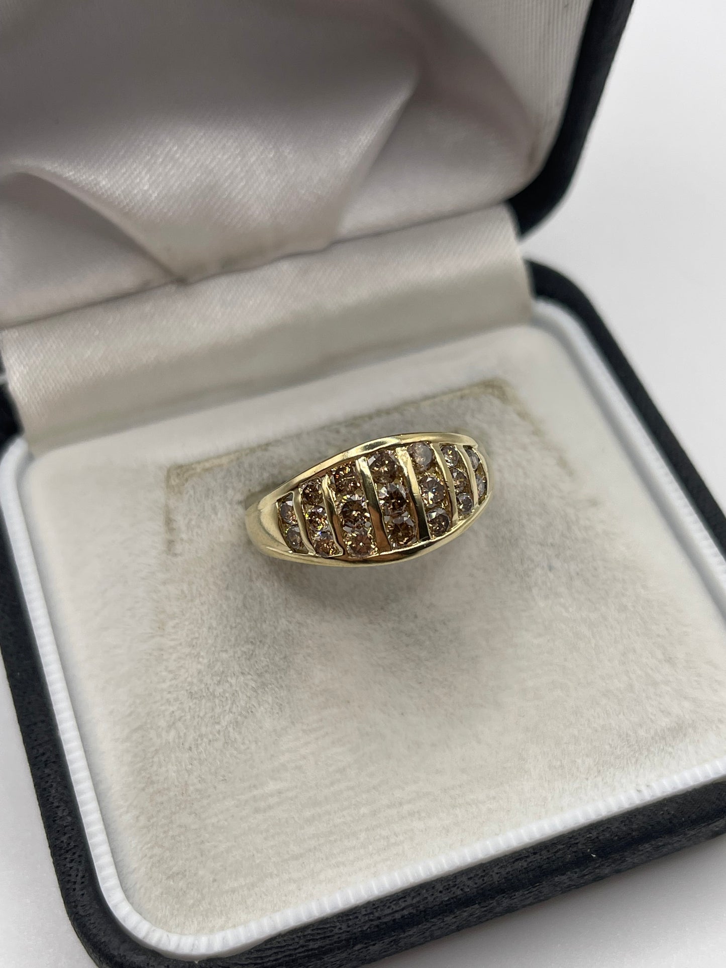 9ct gold 93 point diamond cluster ring