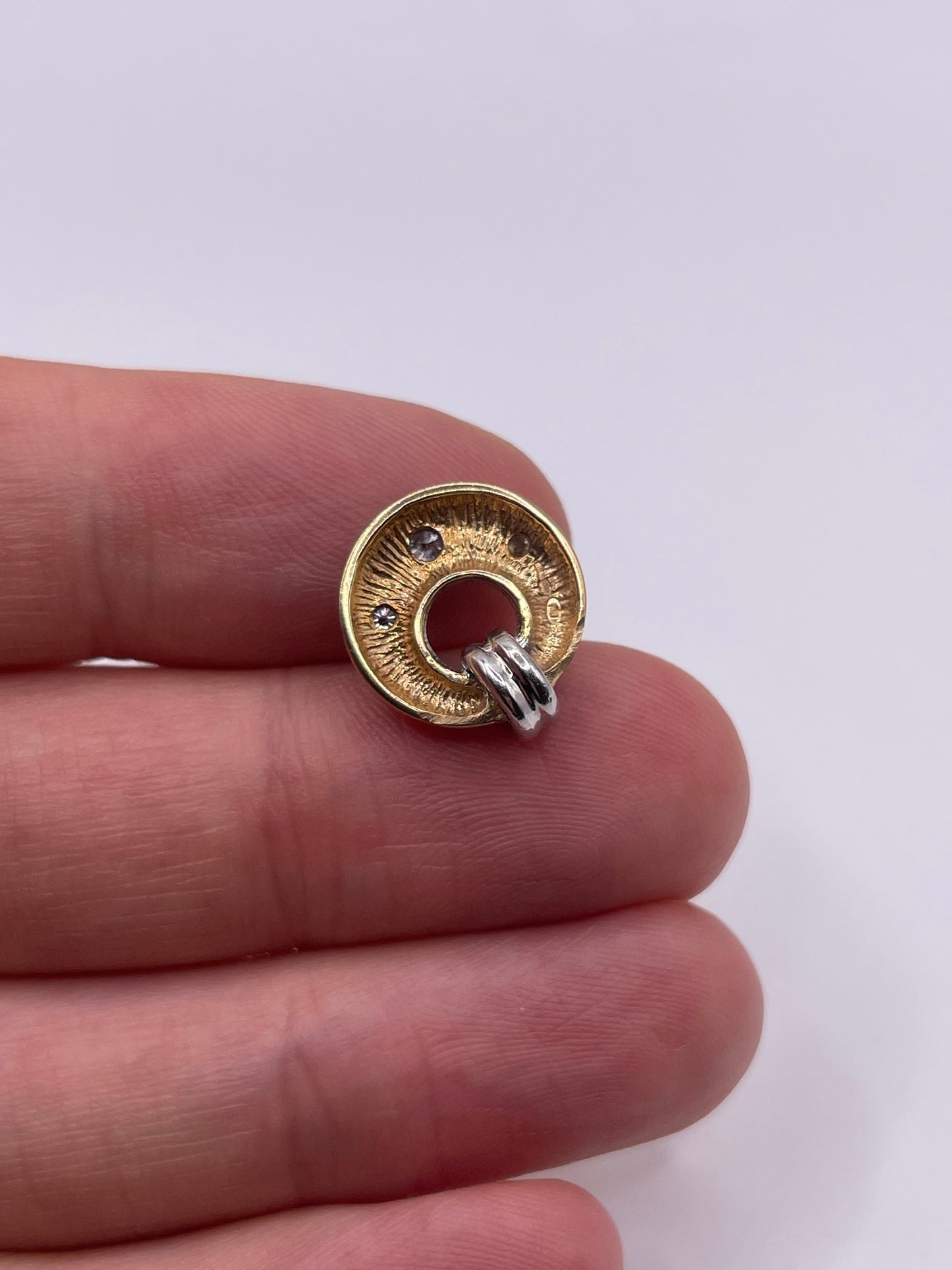 9ct two tone gold diamond pendant