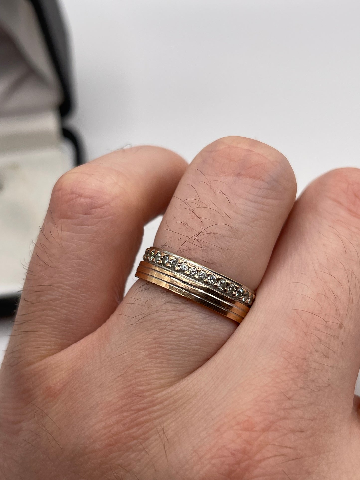 14ct two tone diamond eternity ring