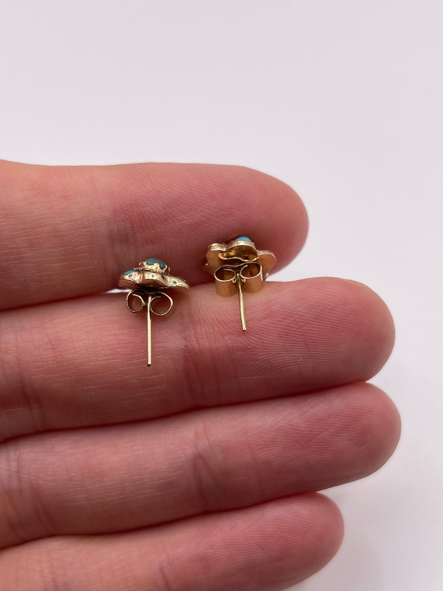 9ct gold turquoise earrings