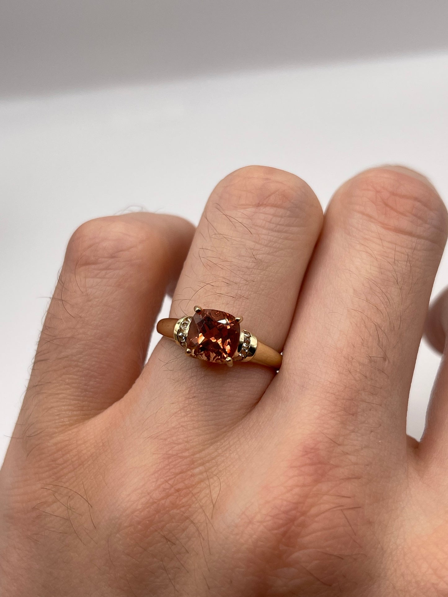 9ct gold topaz and zircon ring