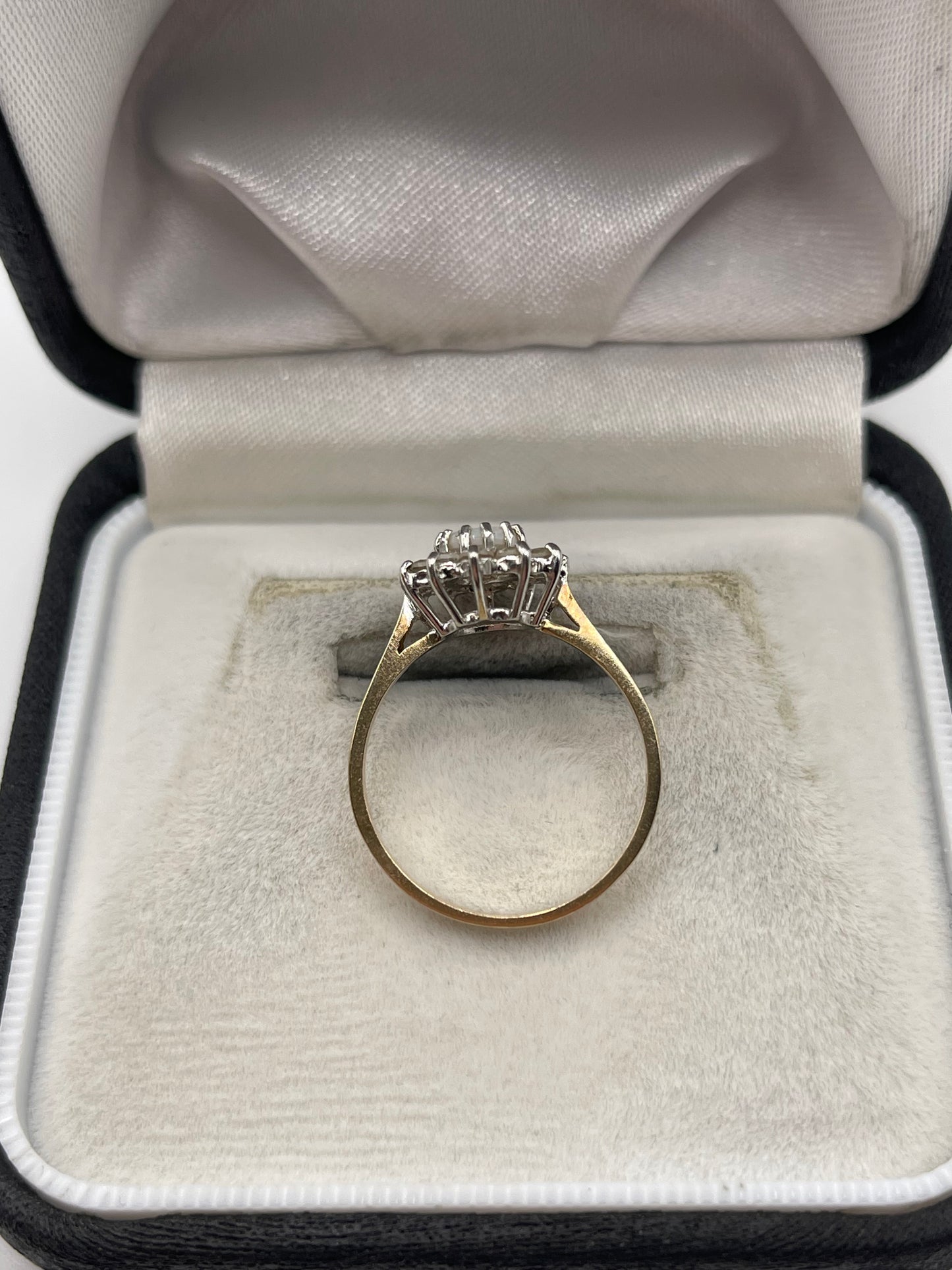 9ct gold opal and cz ring