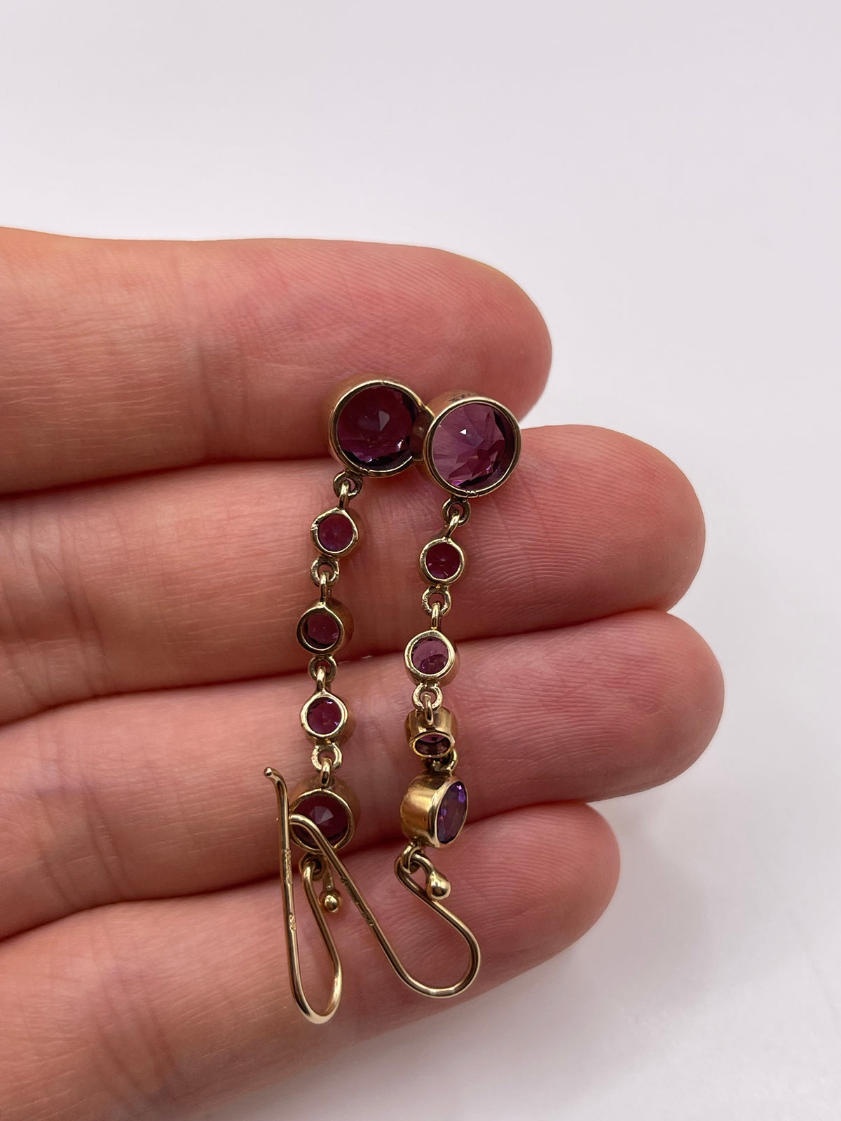 9ct gold amethyst earrings