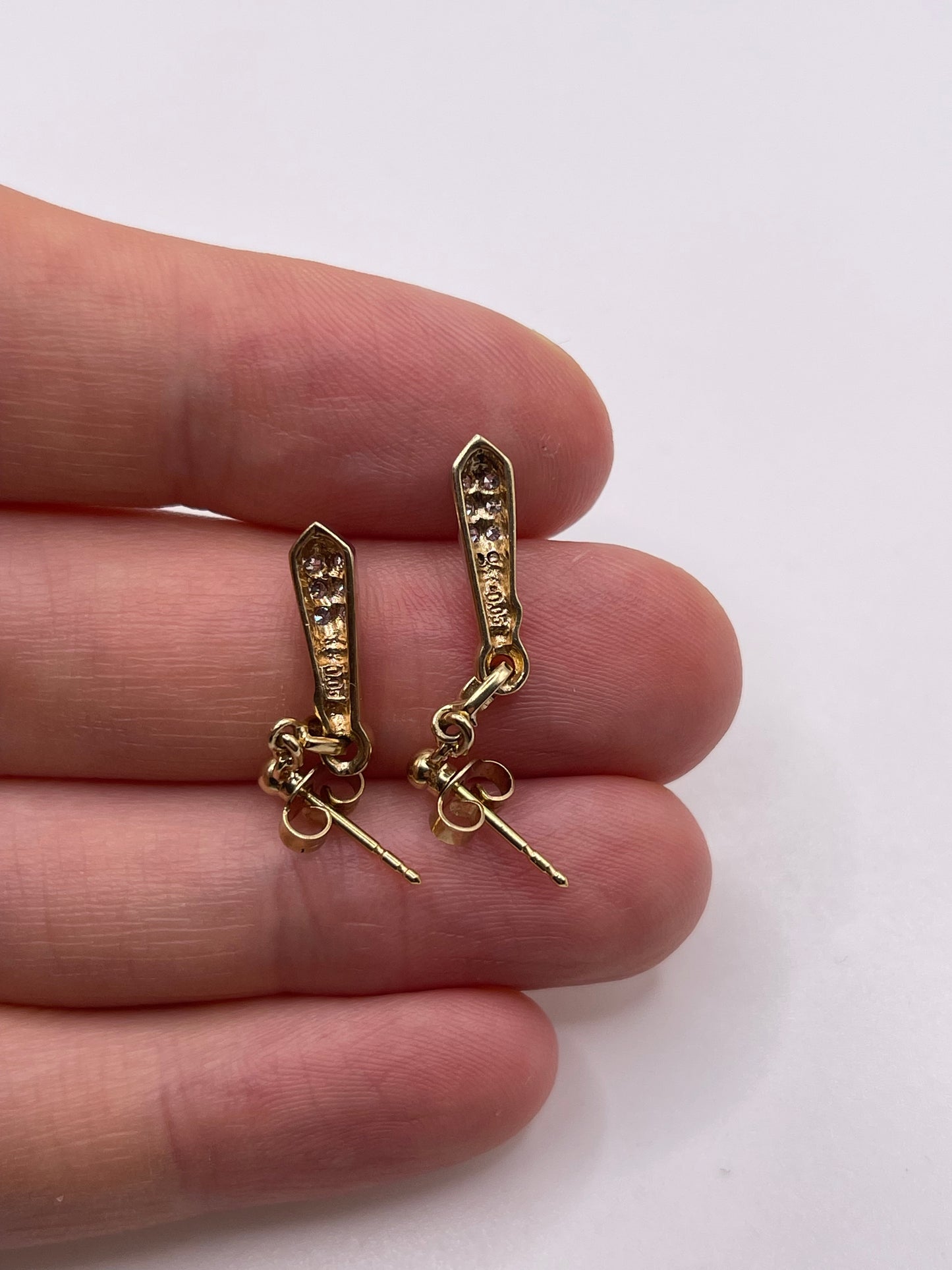 9ct gold diamond earrings