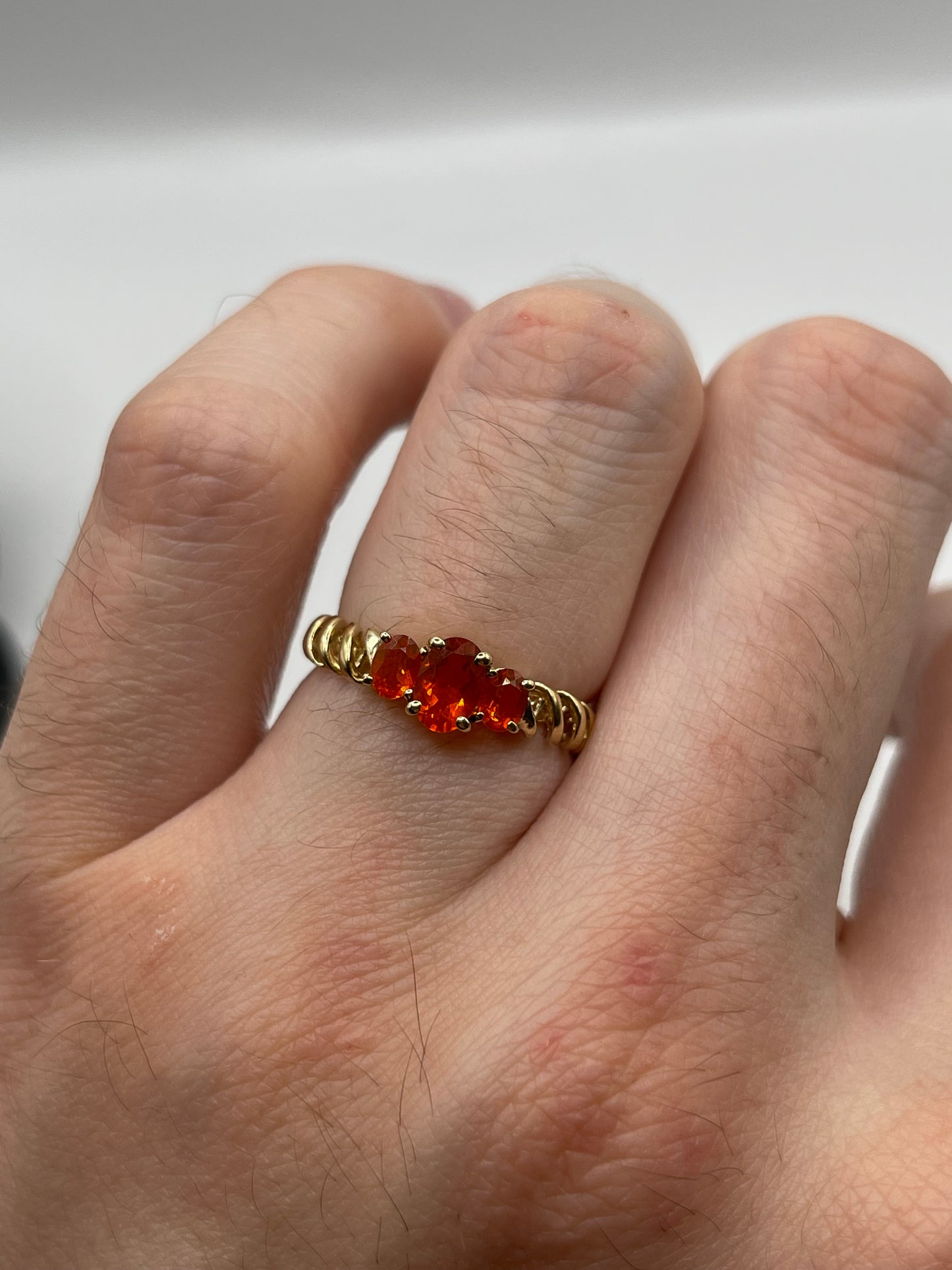 9ct gold fire opal ring